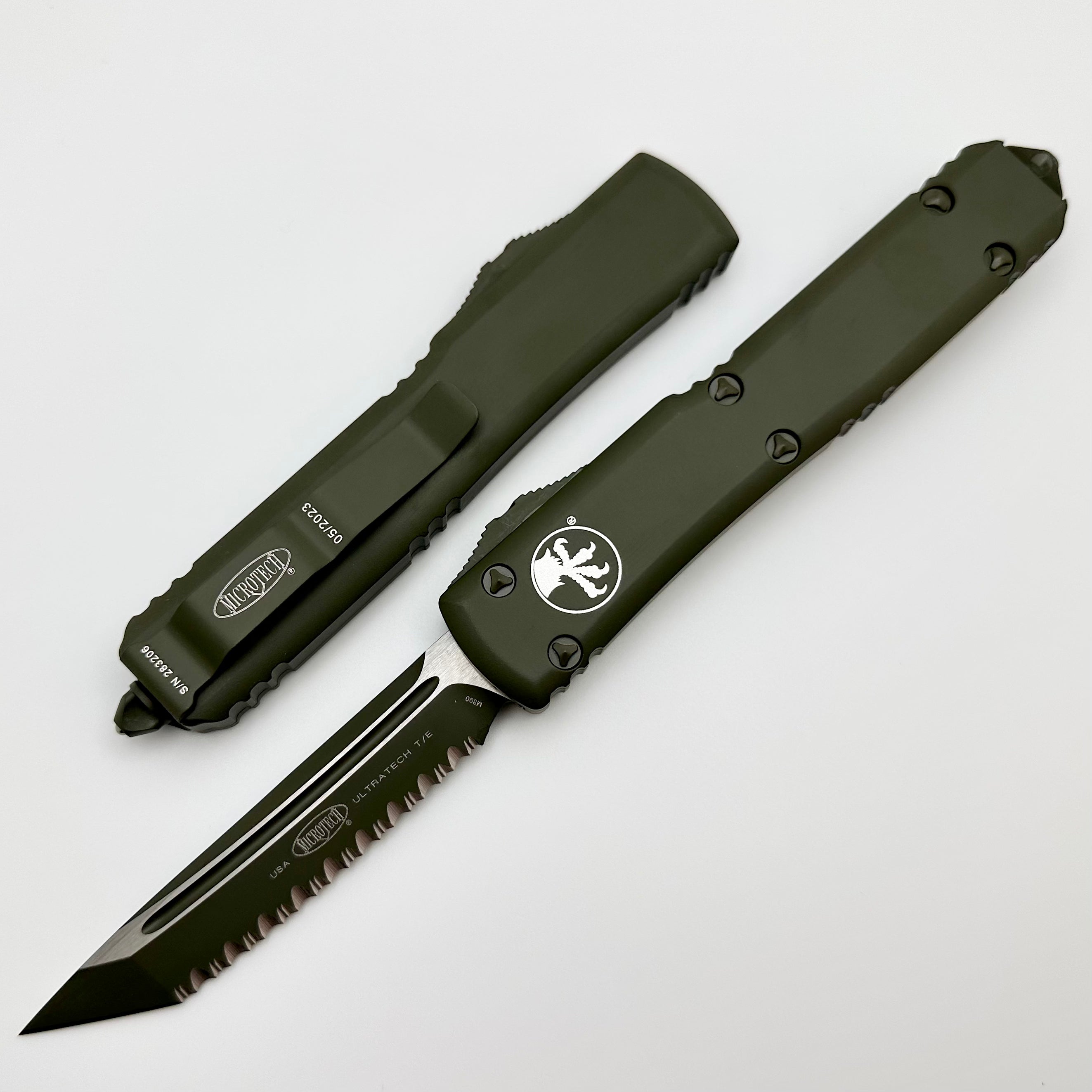 Microtech Ultratech Cerakote OD Green Tanto Full Serrated 123-3COD