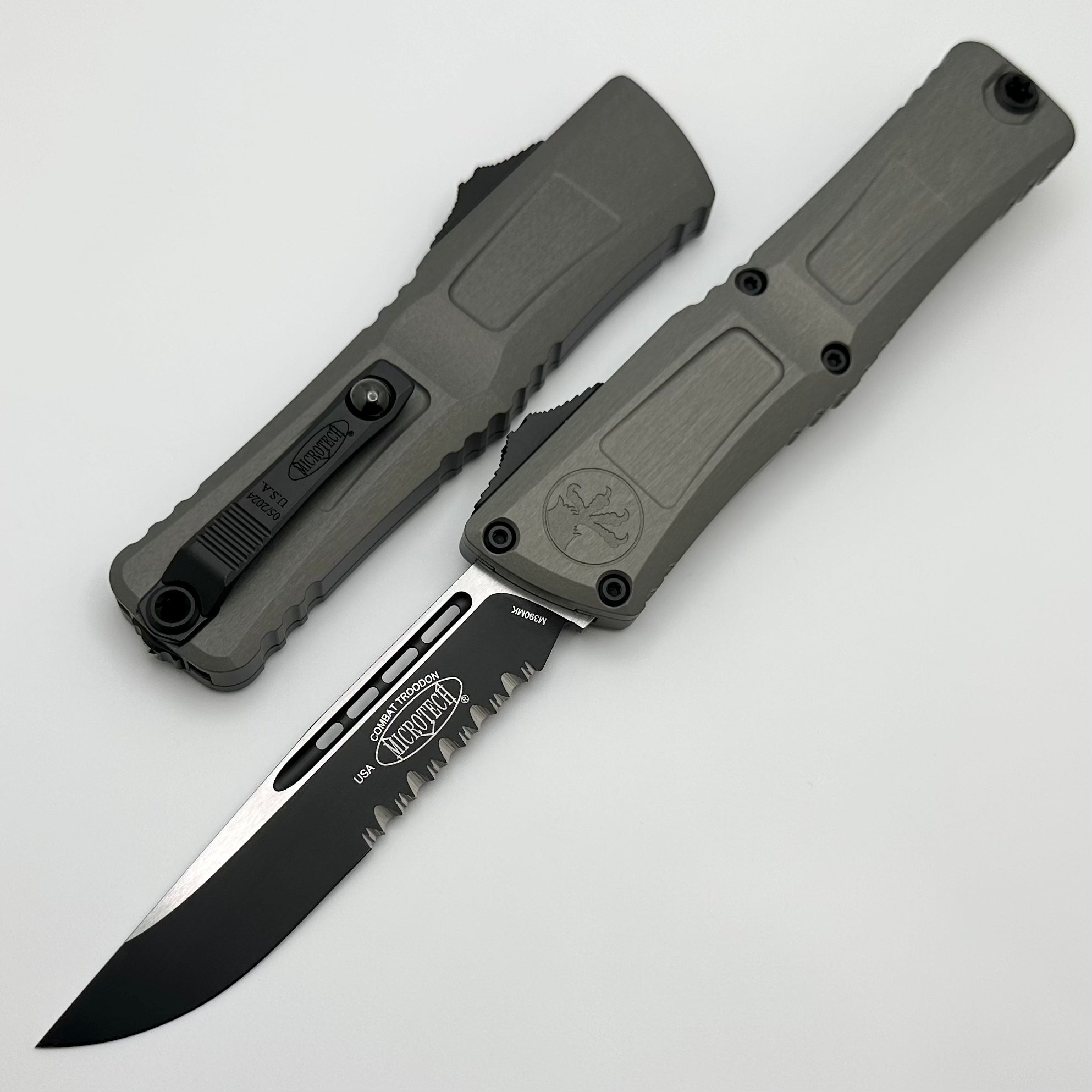 Microtech Knives Combat Troodon Gen III Natural Clear Partial Serrated w/ Black S/E 1143-2NC