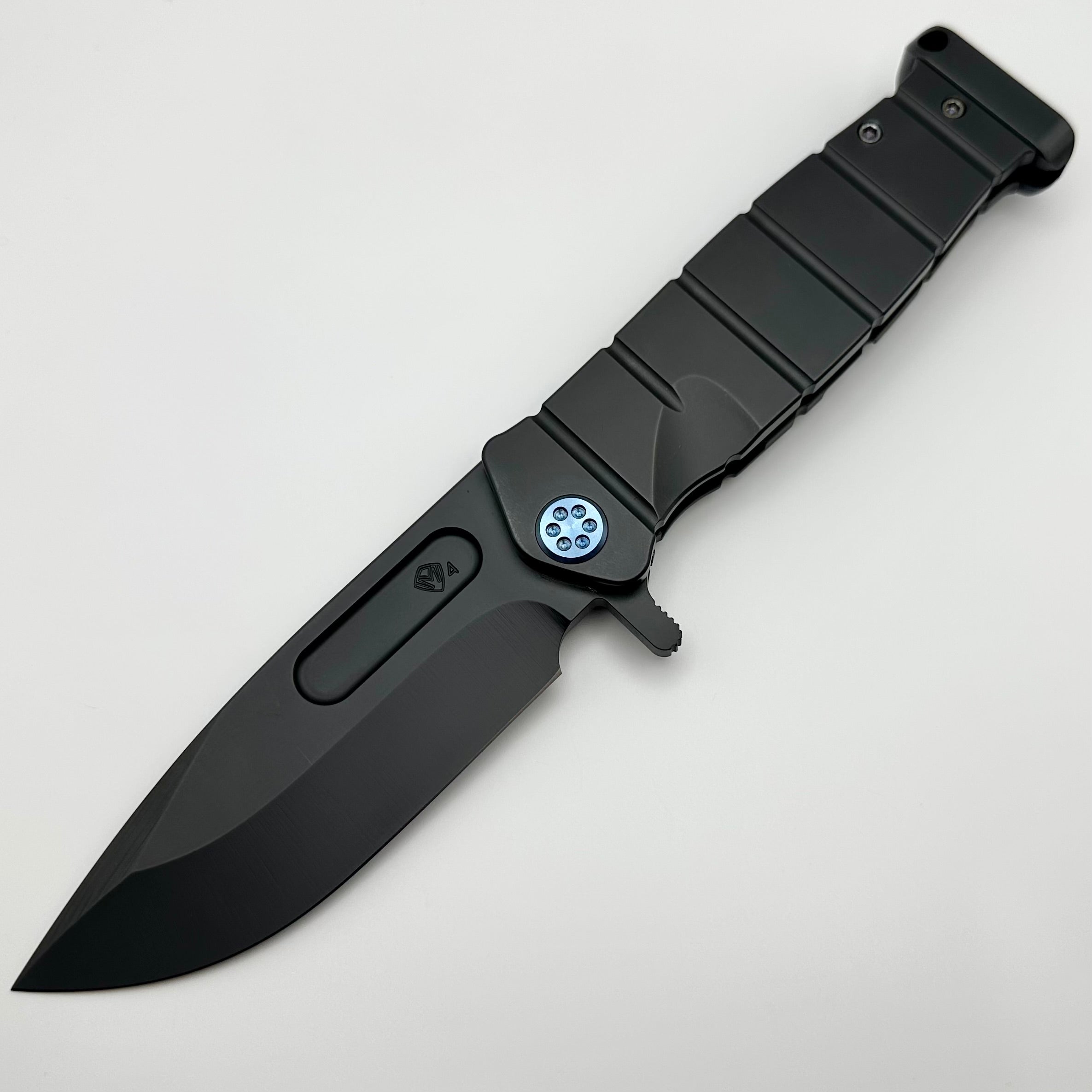 Medford Knife Fighter Flipper USMC DLC Handles w/ Blue Hardware/Clip & DLC S45VN