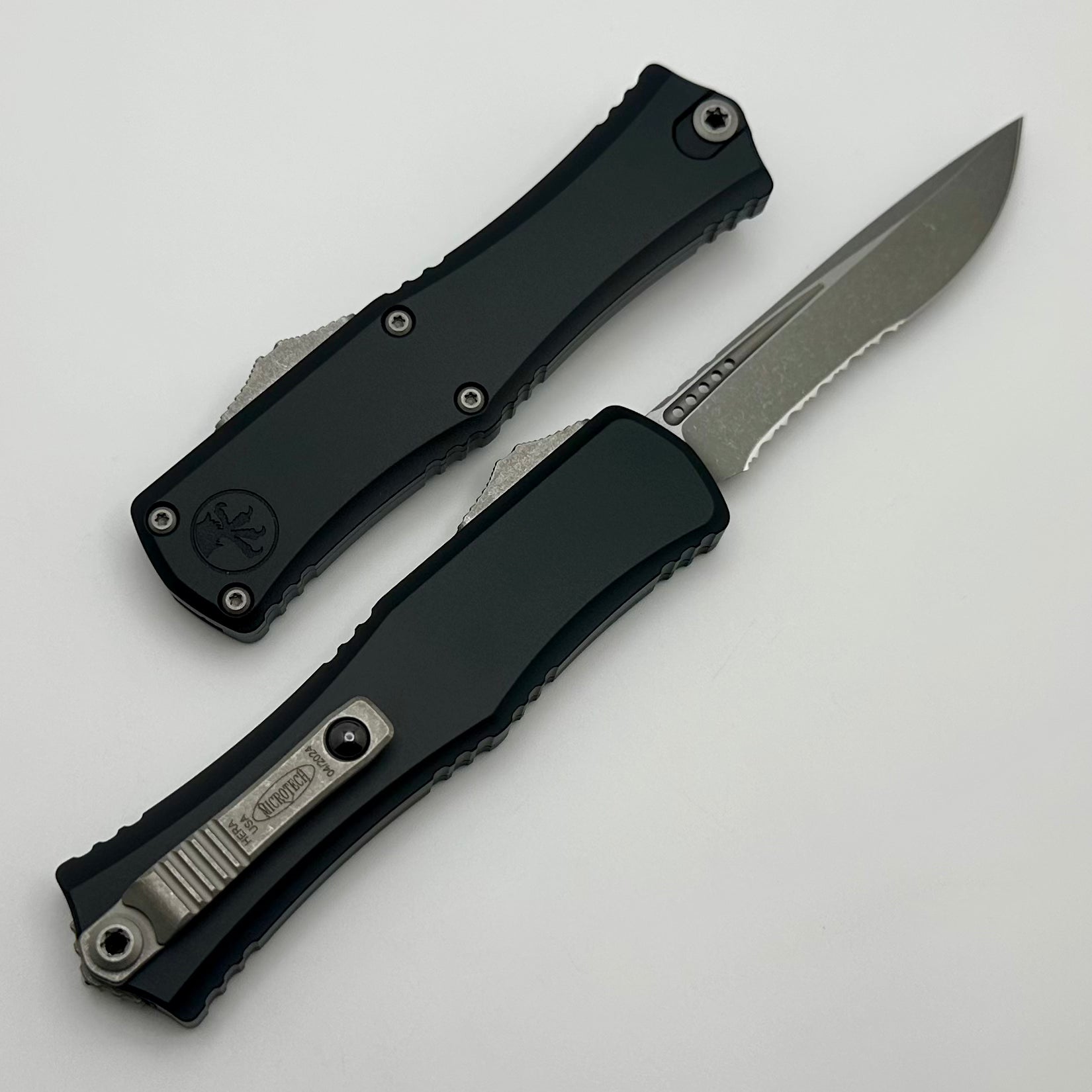 Microtech Knives Hera II Mini Apocalyptic Partial Serrated Recurve M390MK w/ Black Handle 1705M-11AP