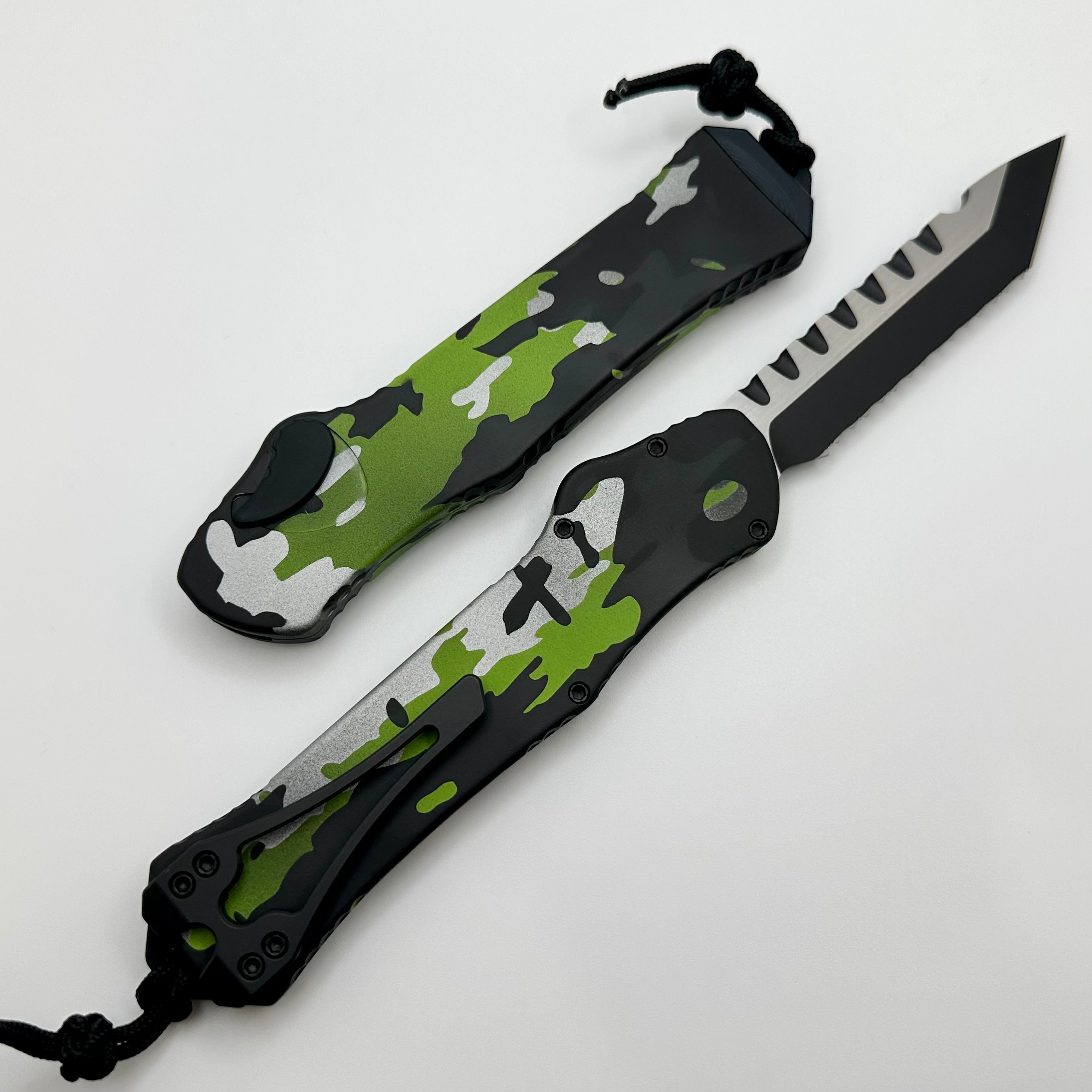 Heretic Hydra V3 Heretic Camo Aluminum Handle & Two Tone Cerakote Tanto Full Serrated MagnaCut H006-10C-HCAMO