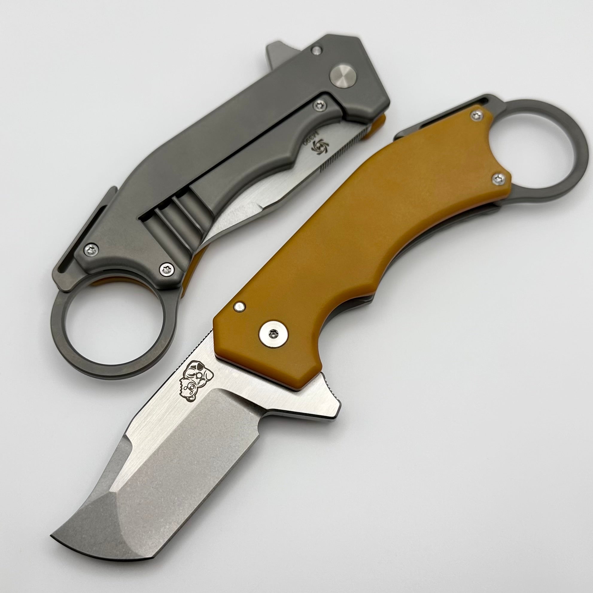 Mechforce Knives Jon Graham Collab  Ringed Rhino Flipper Butterscotch Micarta & M390