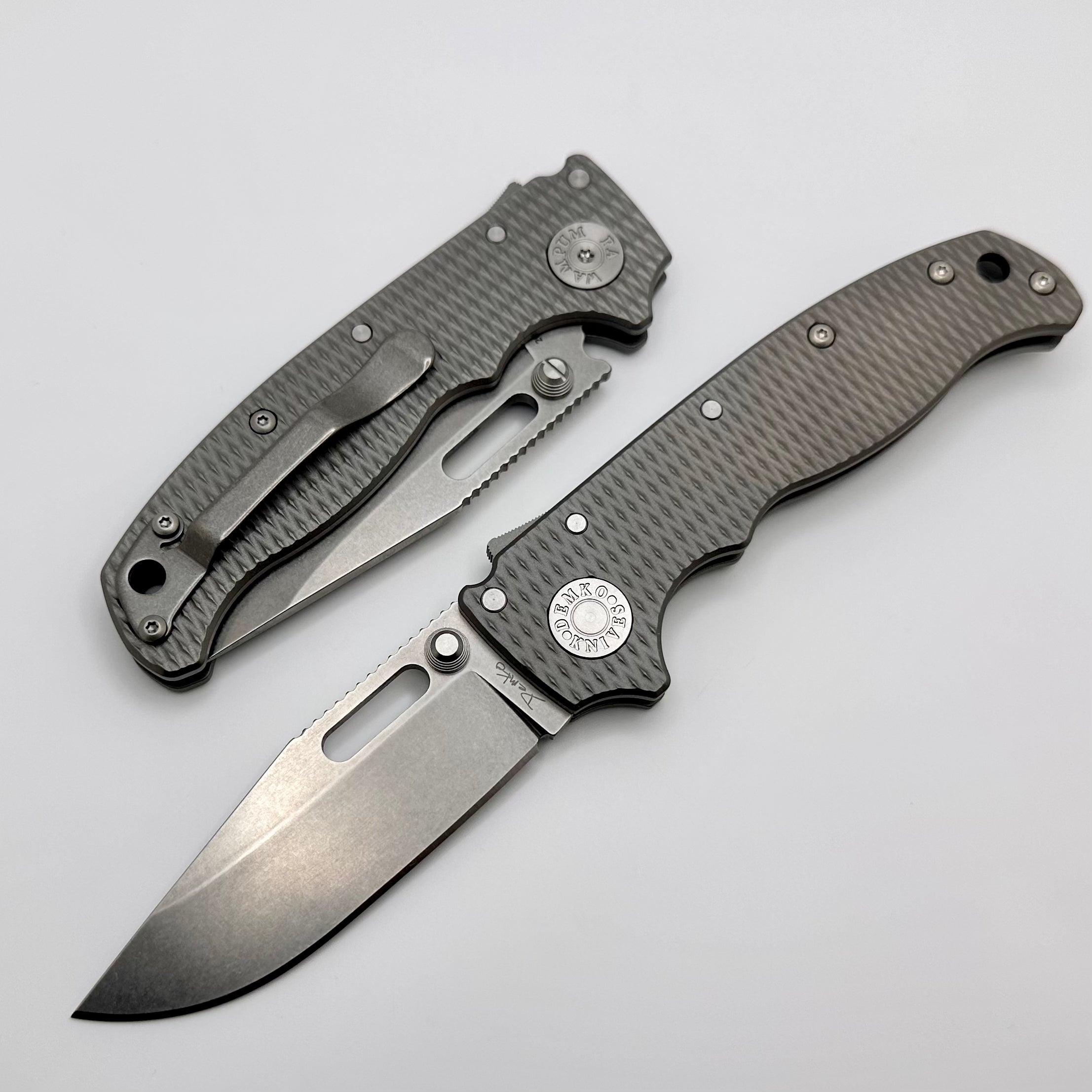 Demko AD20.5 20CV Clip Point & Textured Titanium