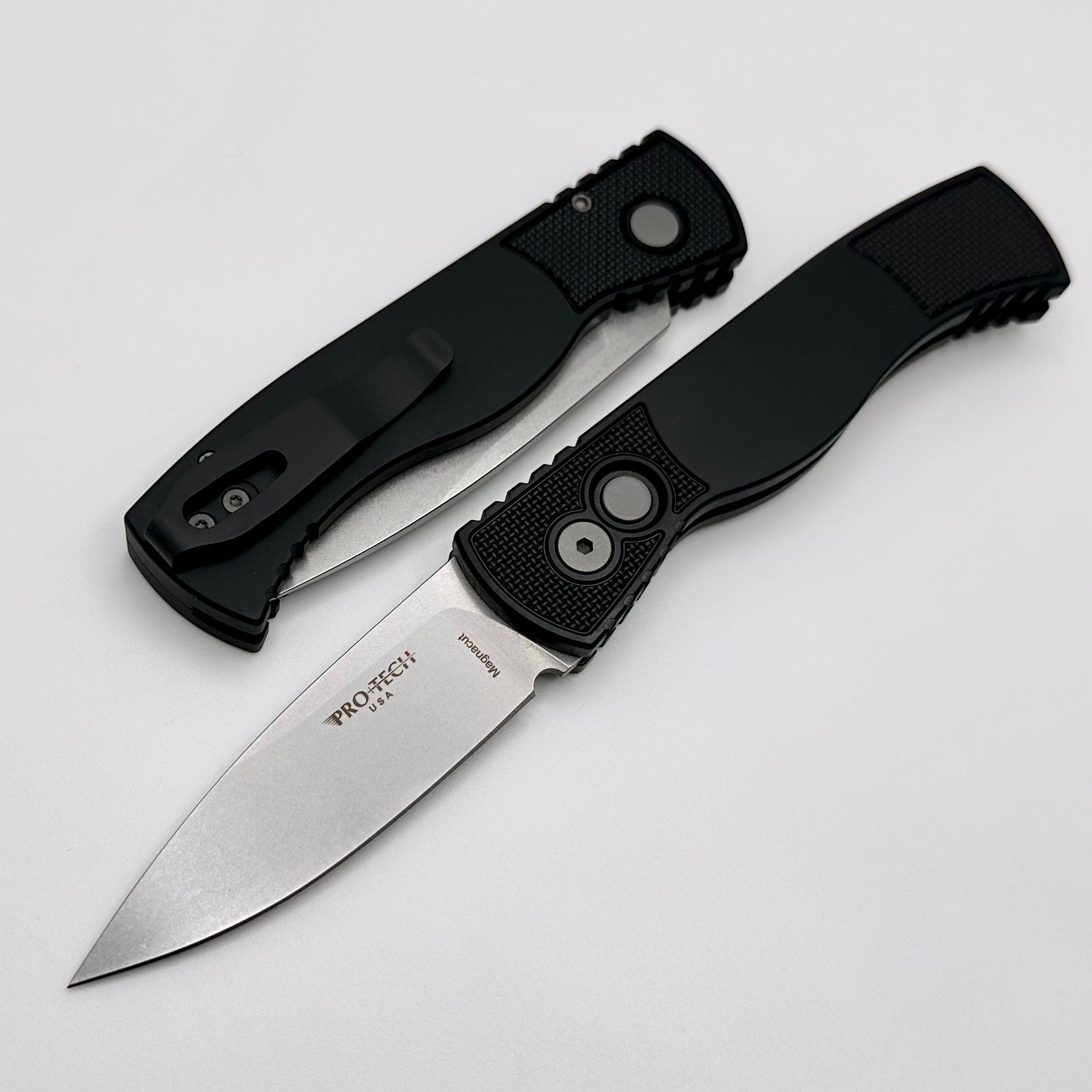 Pro-Tech TR-2 Tactical Response 2 Black Handle w/ Textured Corners & Stonewash MagnaCut T201