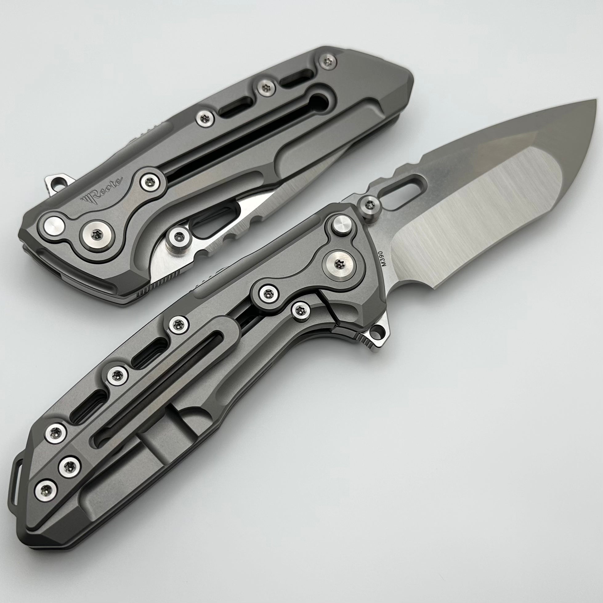 Reate T1000 V2 Flipper Milled Titanium & Recurve M390