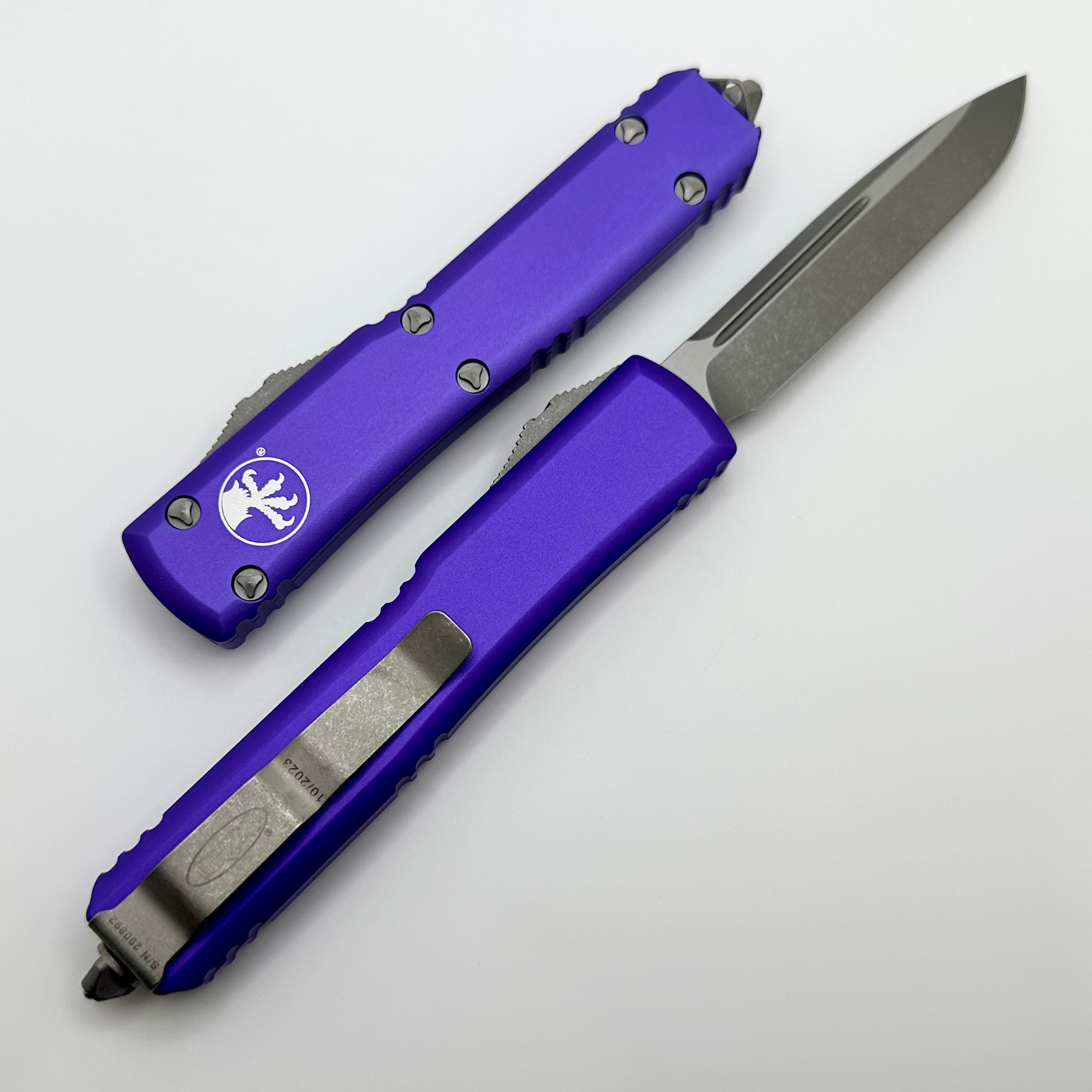 Microtech Ultratech Single Edge Apocalyptic Standard & Purple 121-10APPU