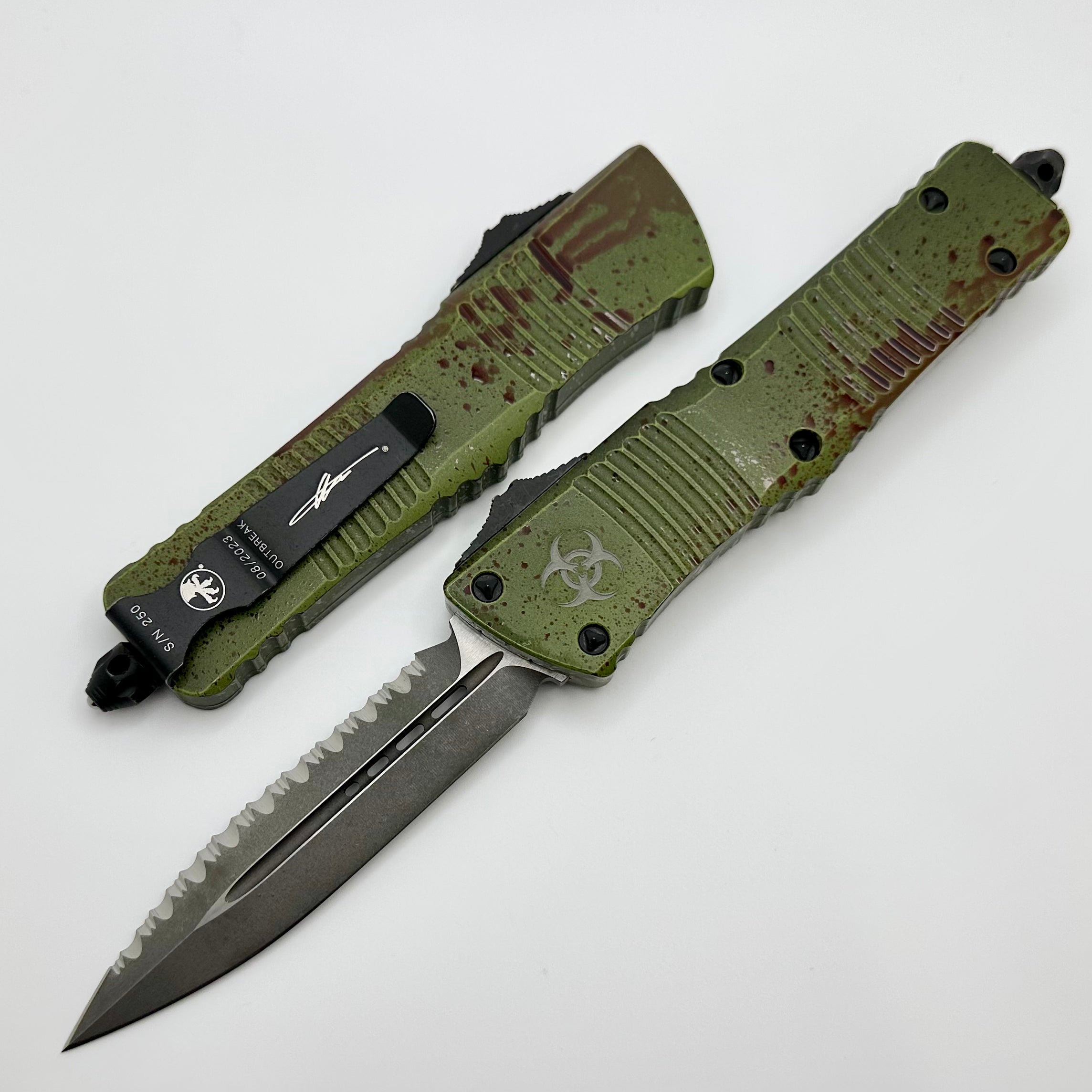 Microtech Combat Troodon Double Edge Full Serrated Outbreak 142-3OBDS