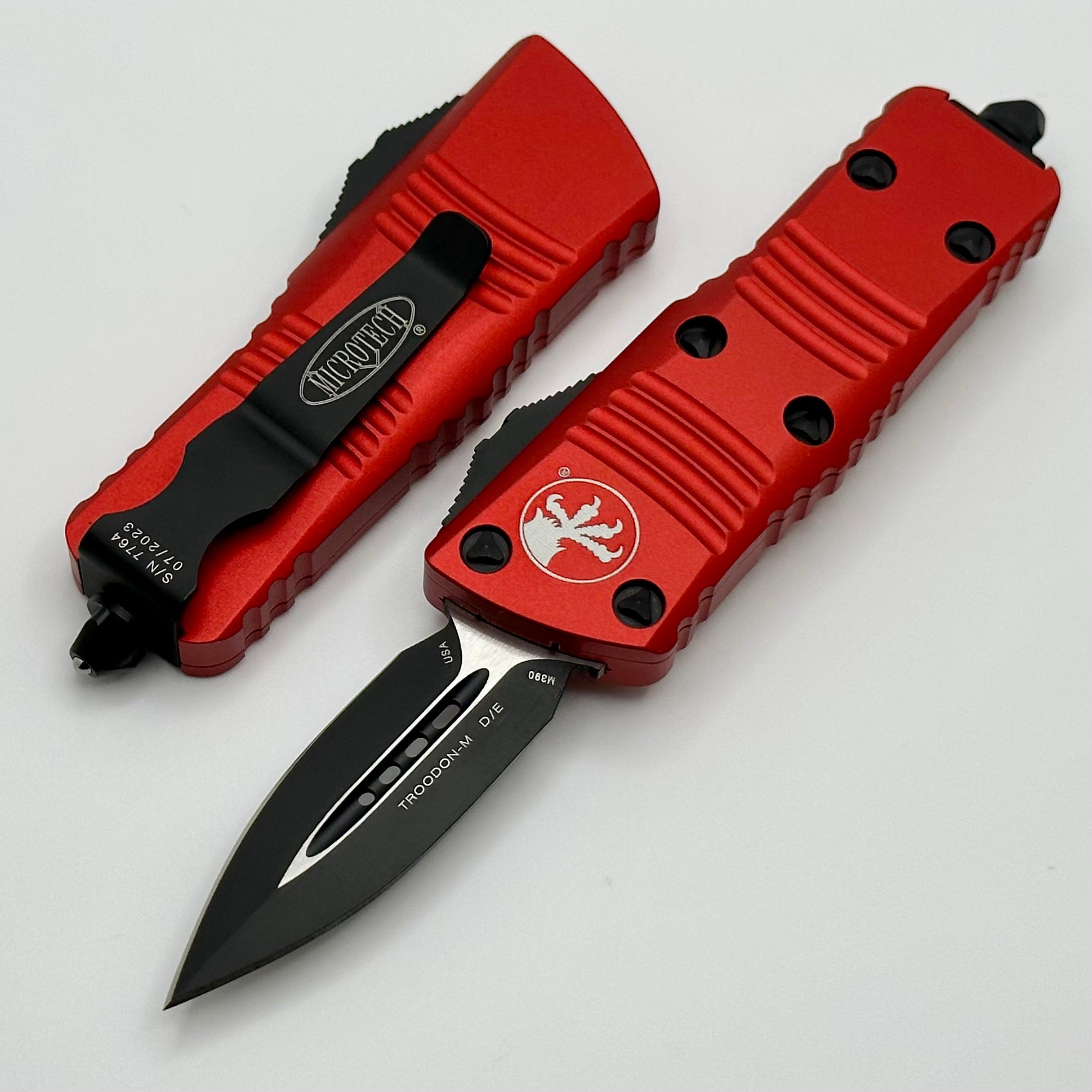 Microtech Troodon Mini Double Edge Black standard & Red 238-1RD