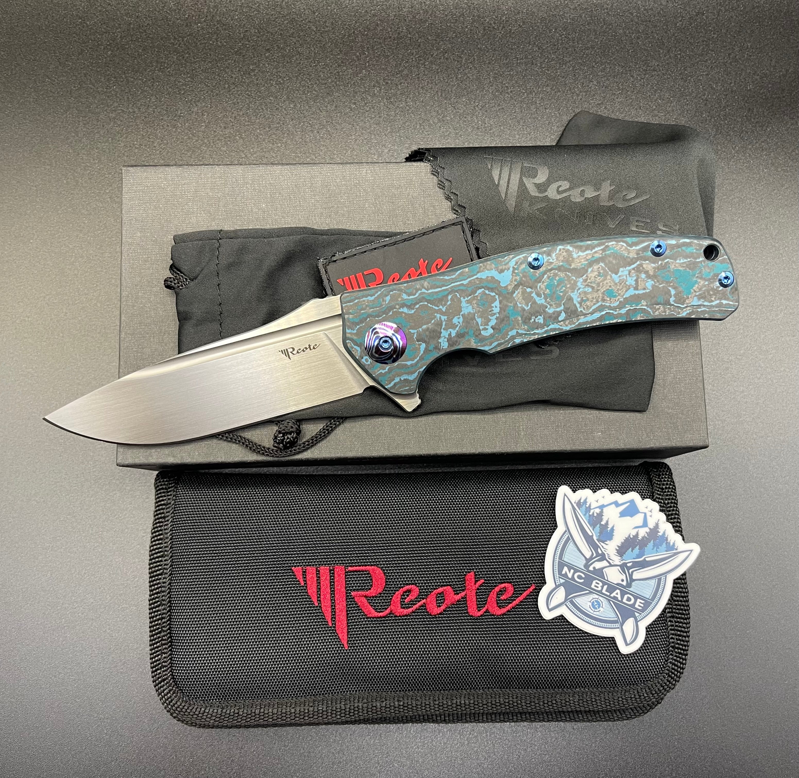 Reate Knives Horizon D Artic Storm Fat Carbon & Chad Nichols MokuTi Exclusive