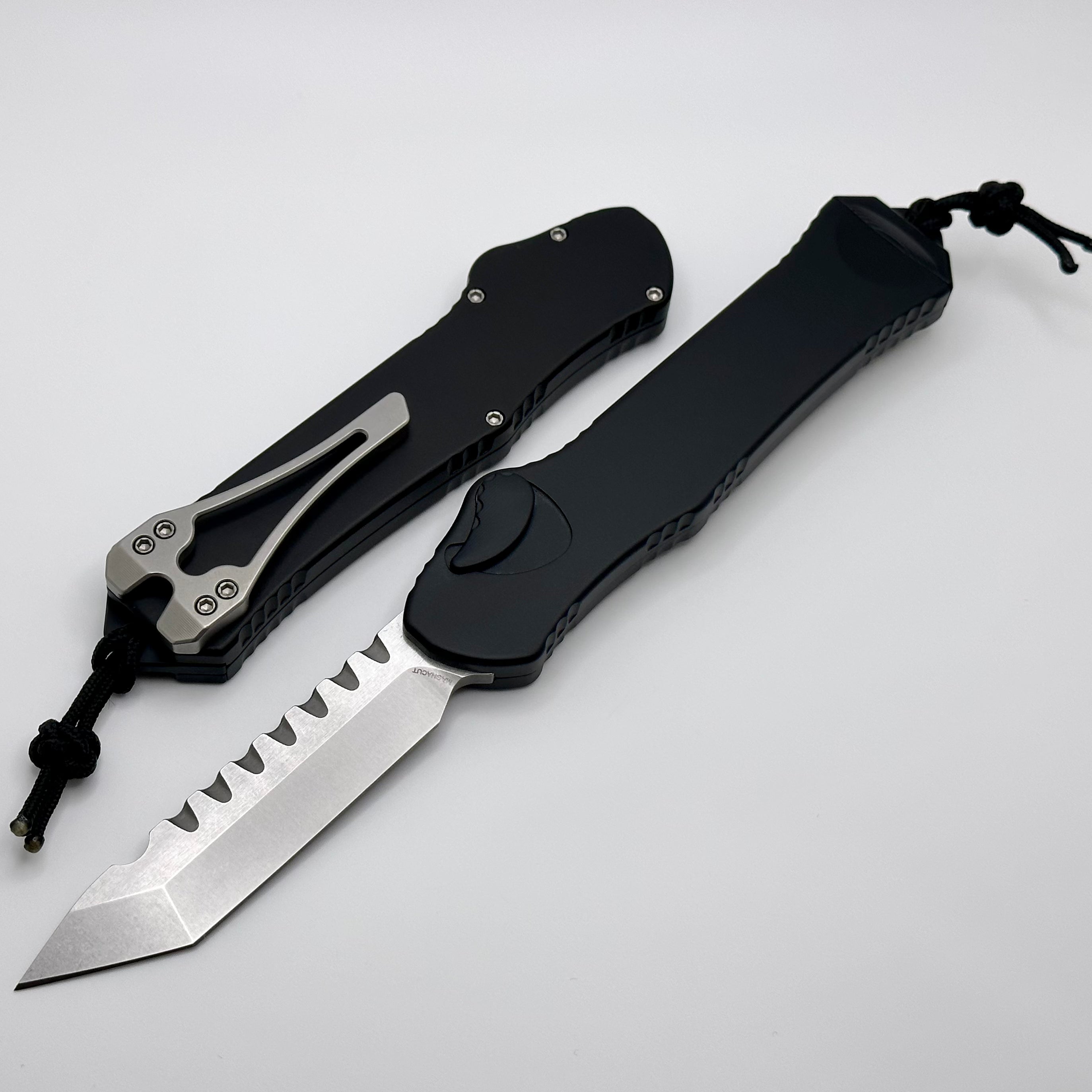 Heretic Hydra V3 Black Aluminum Handle & Stonewash Tanto MagnaCut H006-2A