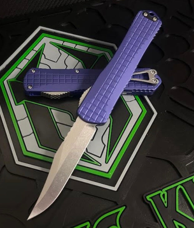 Heretic Knives Manticore X Purple Frag Handle & Stonewash Bowie MagnaCut H030BF-2A-PU