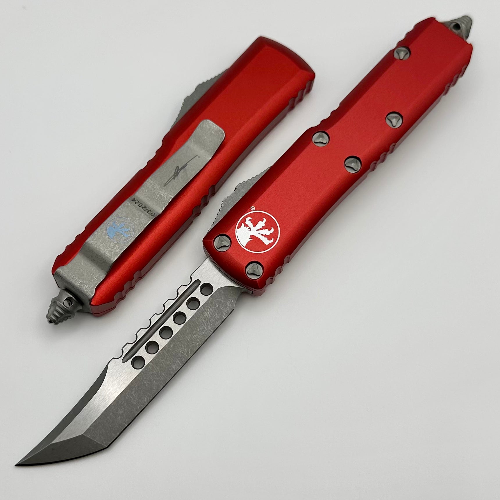 Microtech UTX-85 Hellhound Apocalyptic & Red 719-10APRDS