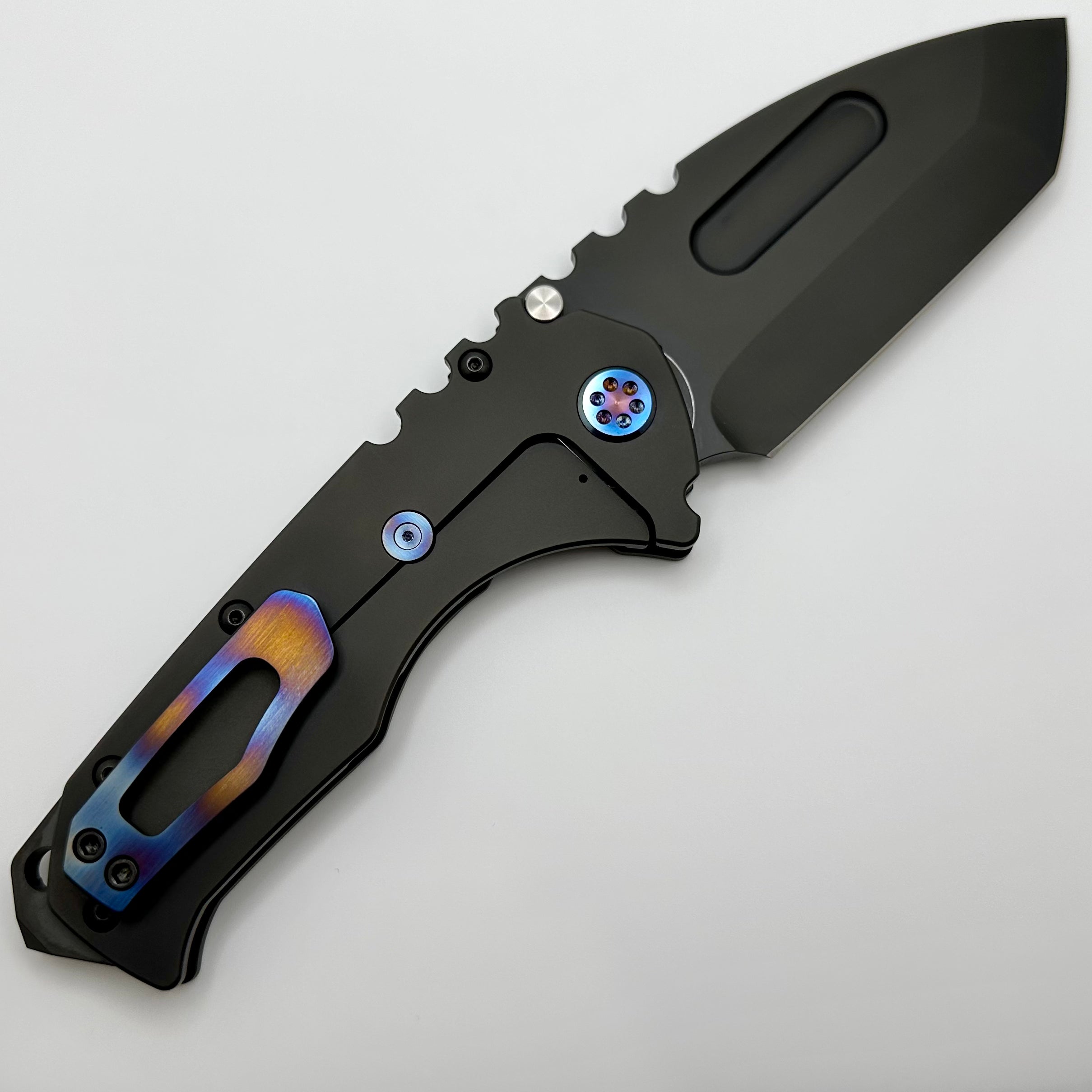 Medford Knife Praetorian T PVD S45 Tanto & PVD Handles w/ Flamed Hardware/Clip