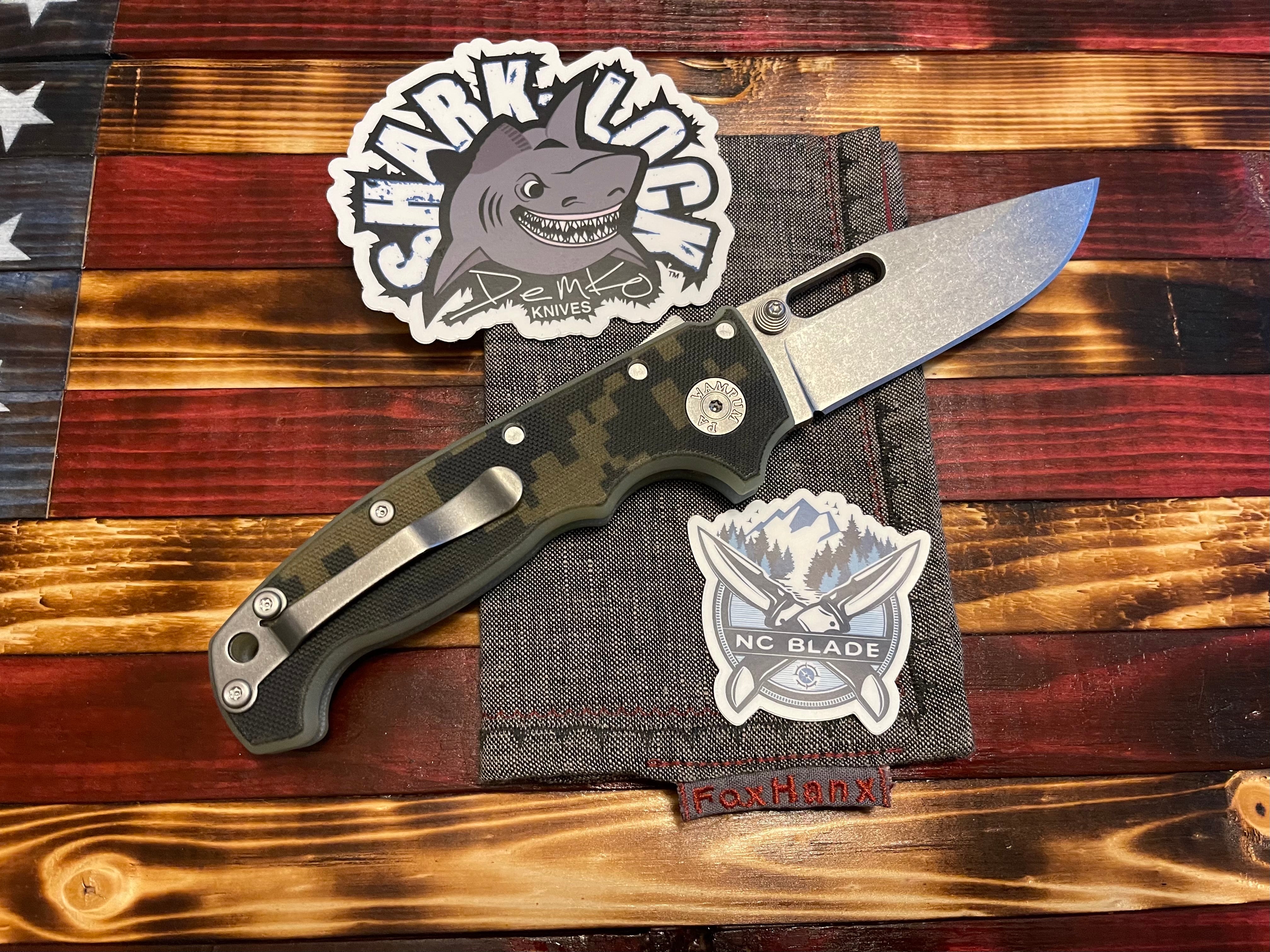 Demko Knives MG AD20 Camo G10 20CV w/ Cut Out