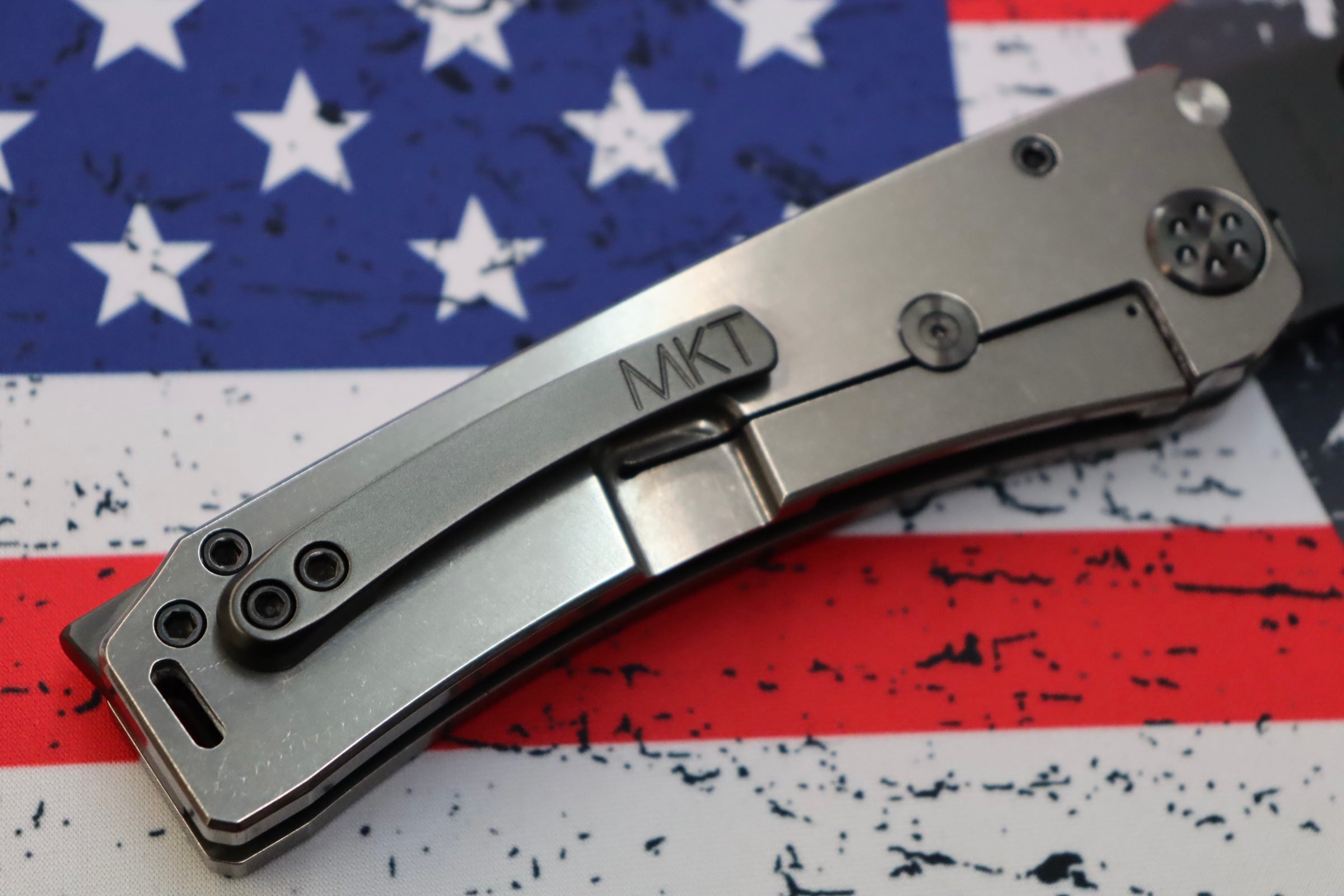 Medford Marauder H S35 PVD Drop Point & Tumbled Filigree Handles w/ PVD Hardware/Clip/Breaker