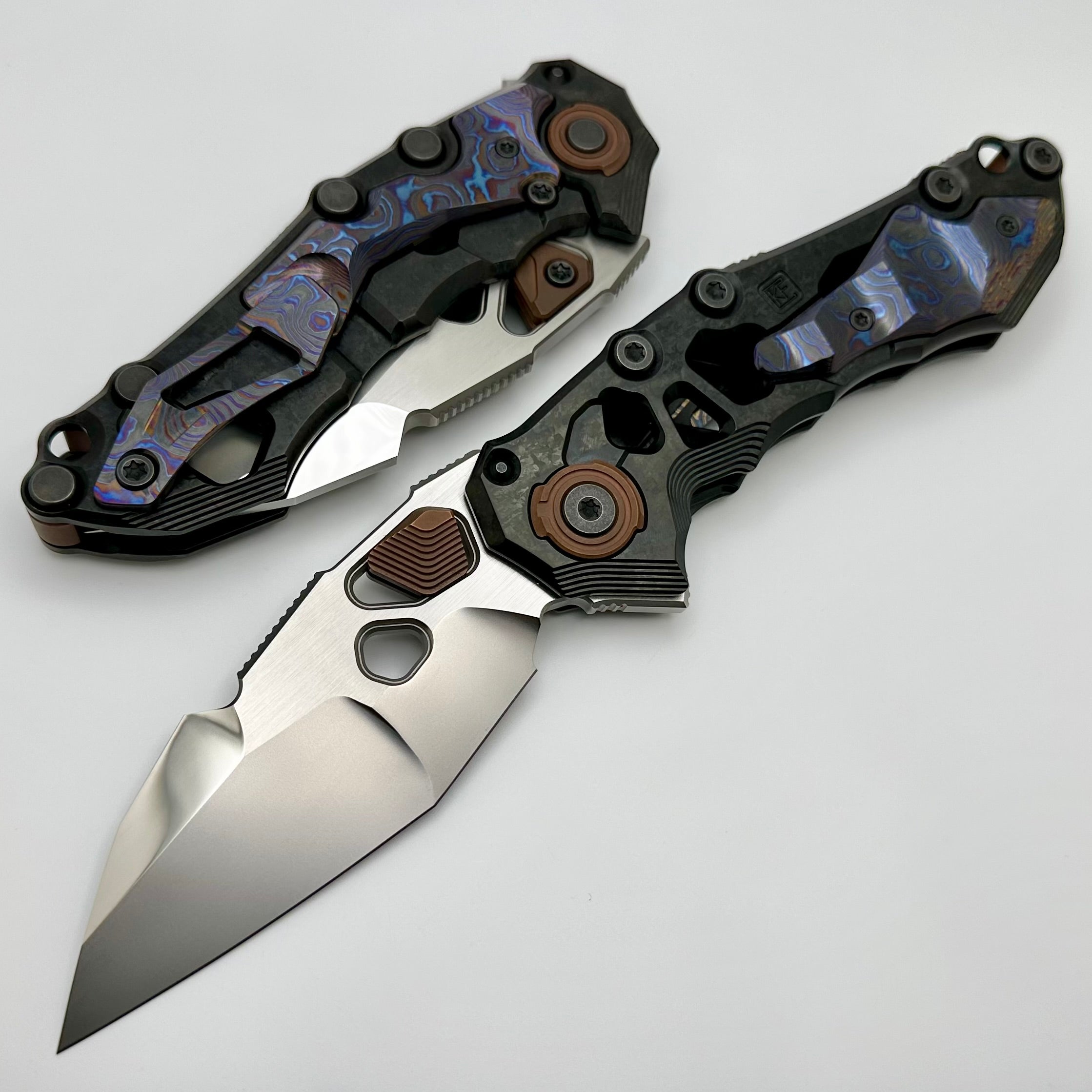 Custom Knife Factory Traktor Crystal Ti/ZircuTi/Copper & Tri-Tone M390