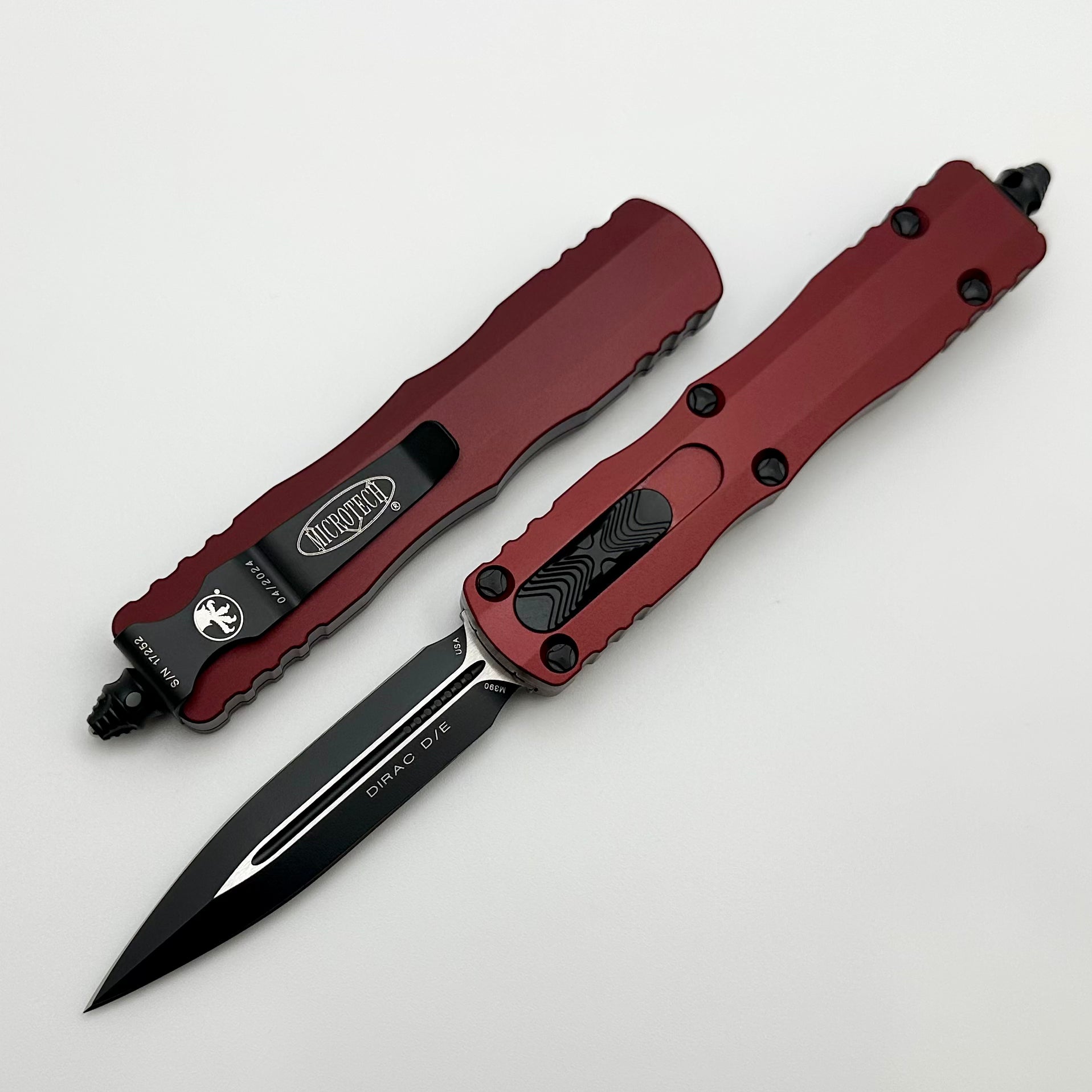 Microtech Dirac Double Edge Black Standard & Merlot 225-1MR