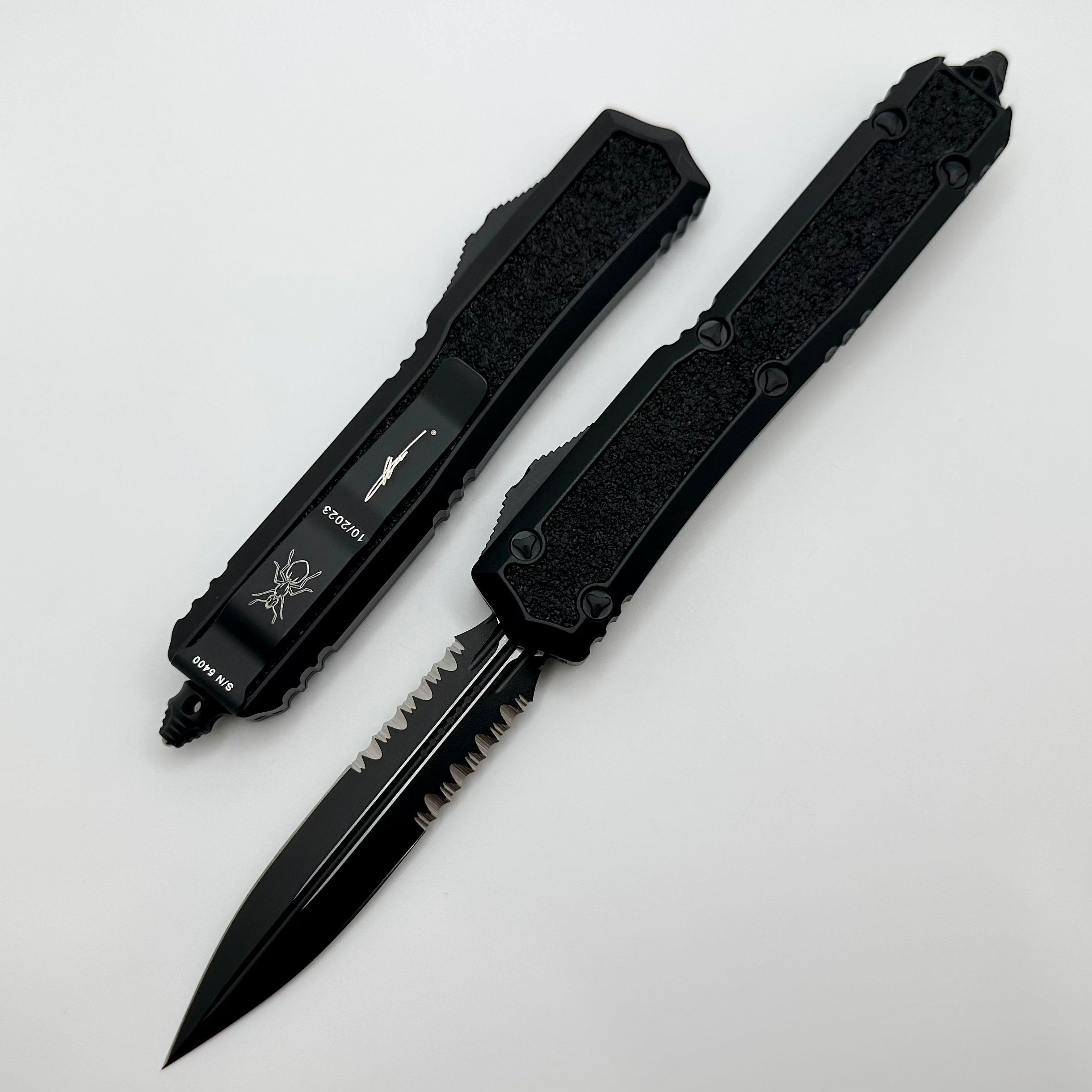 Microtech Makora Double Edge Partial Serrated Tactical Standard Nickel Boron Internals Signature Series 206-2TS