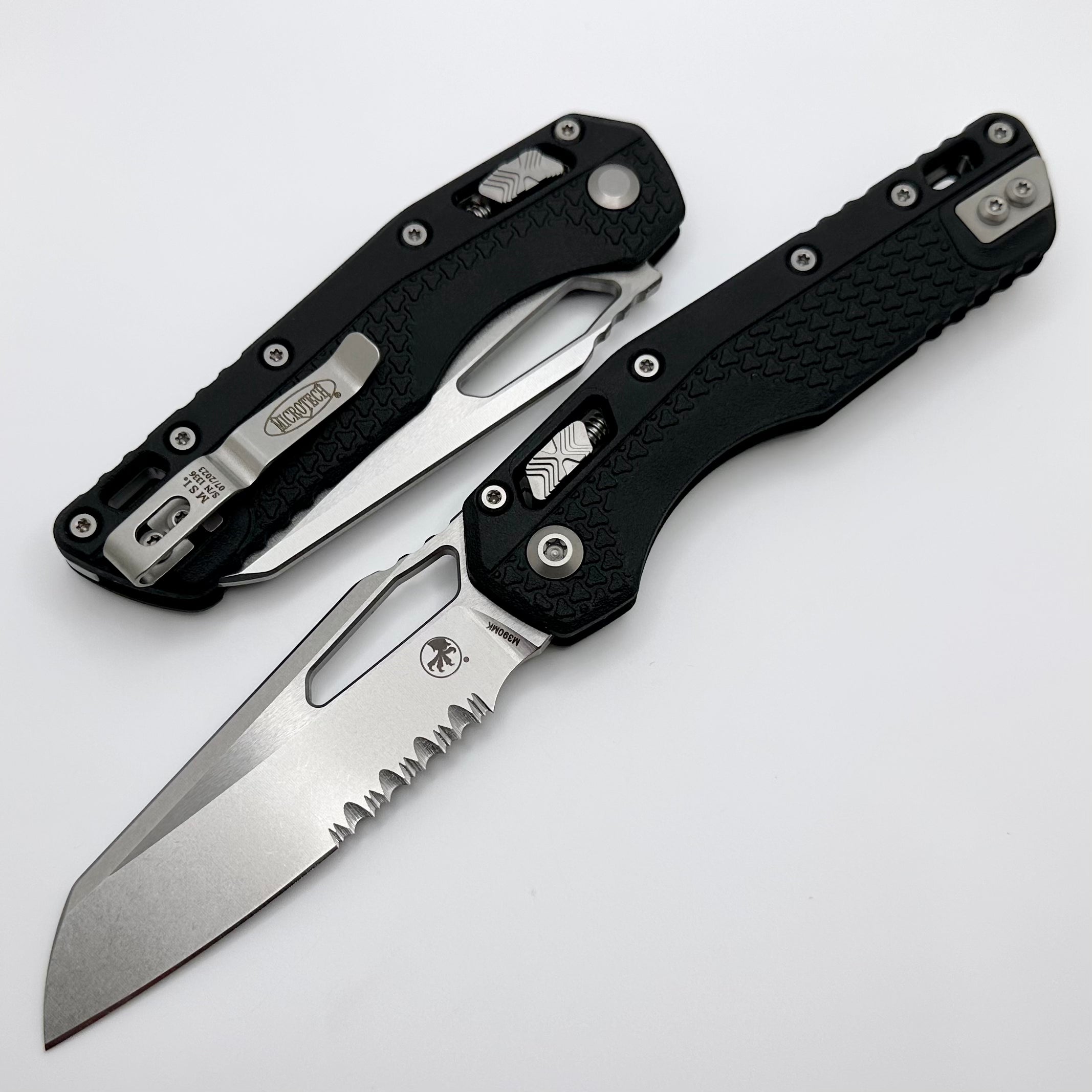 Microtech Knives MSI RAM LOK Black Polymer Injection Molded & Partial Serrated M390MK 210T-11PMBK