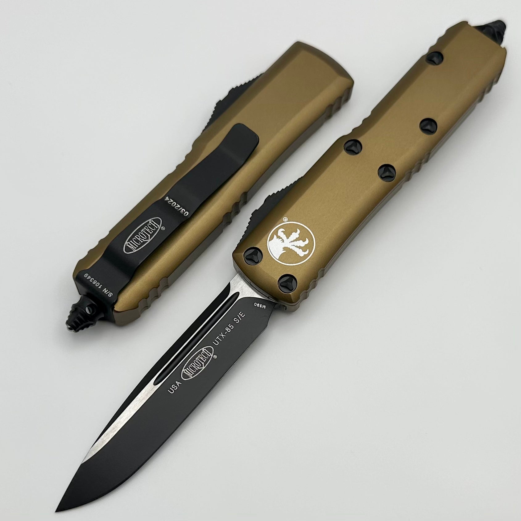 Microtech UTX-85 S/E Black Standard & Tan 231-1TA