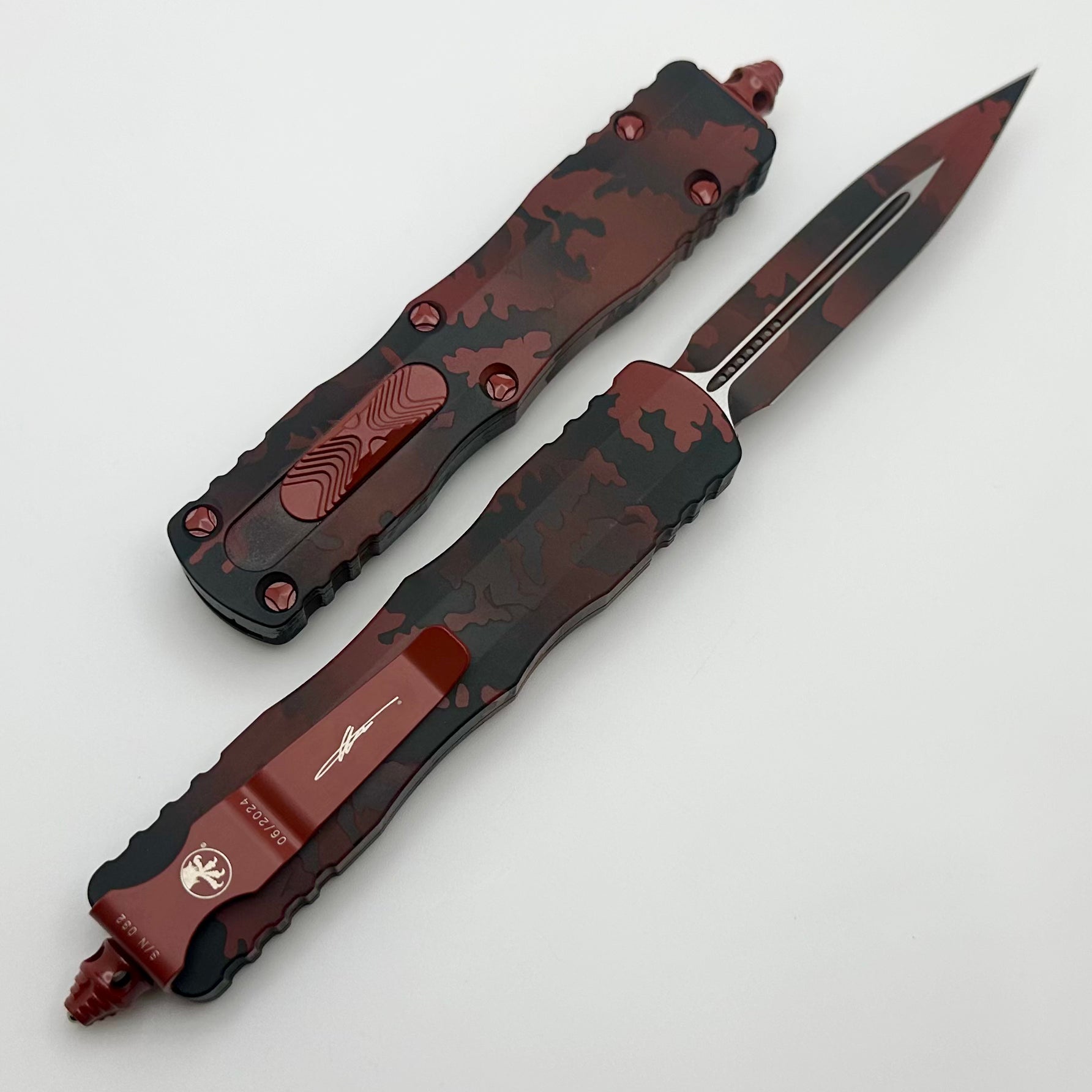 Microtech Dirac Red Camo Double Edge 225-1RCS