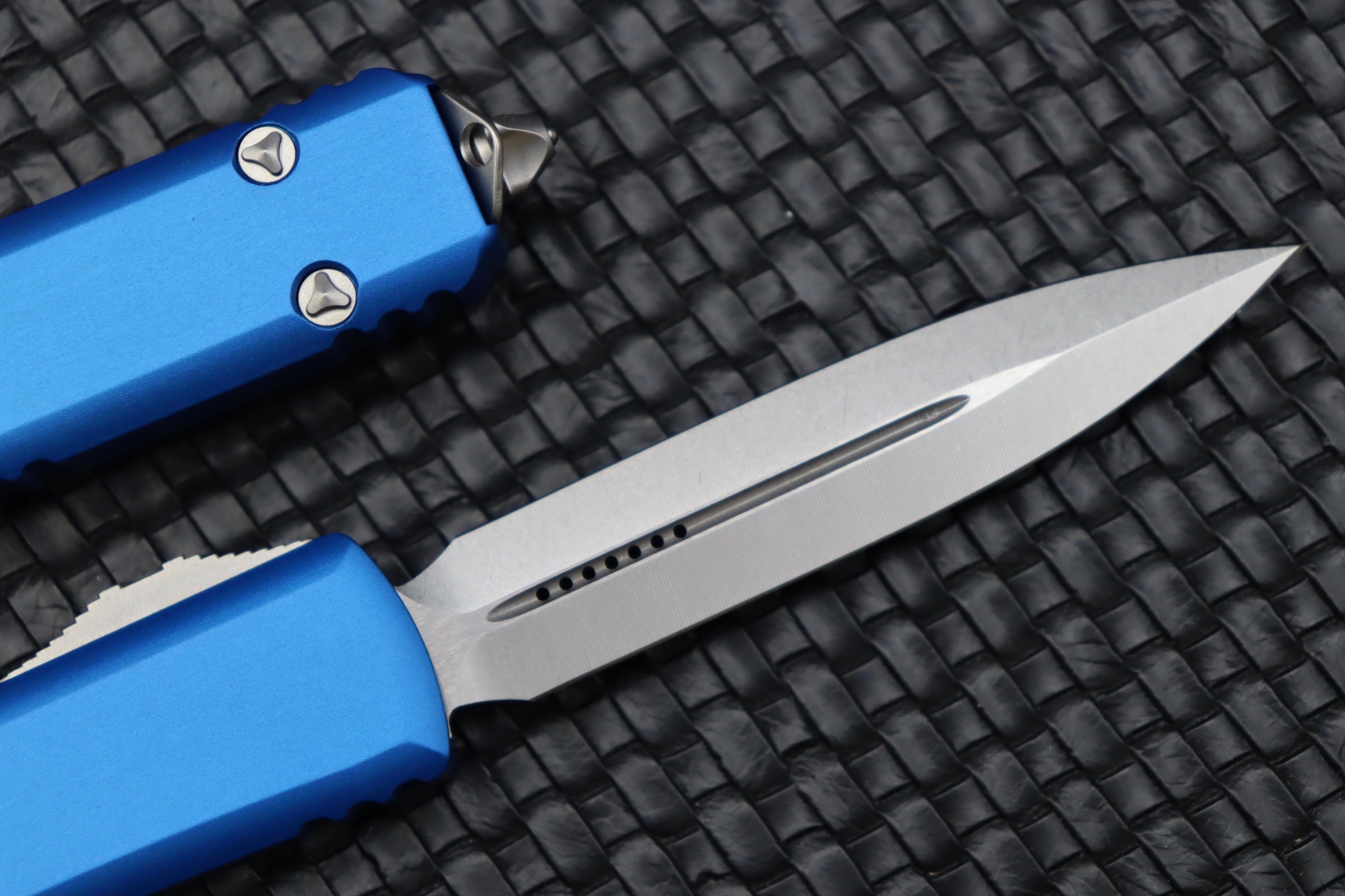 Microtech Ultratech Double Edge Stonewash & Blue 122-10BL