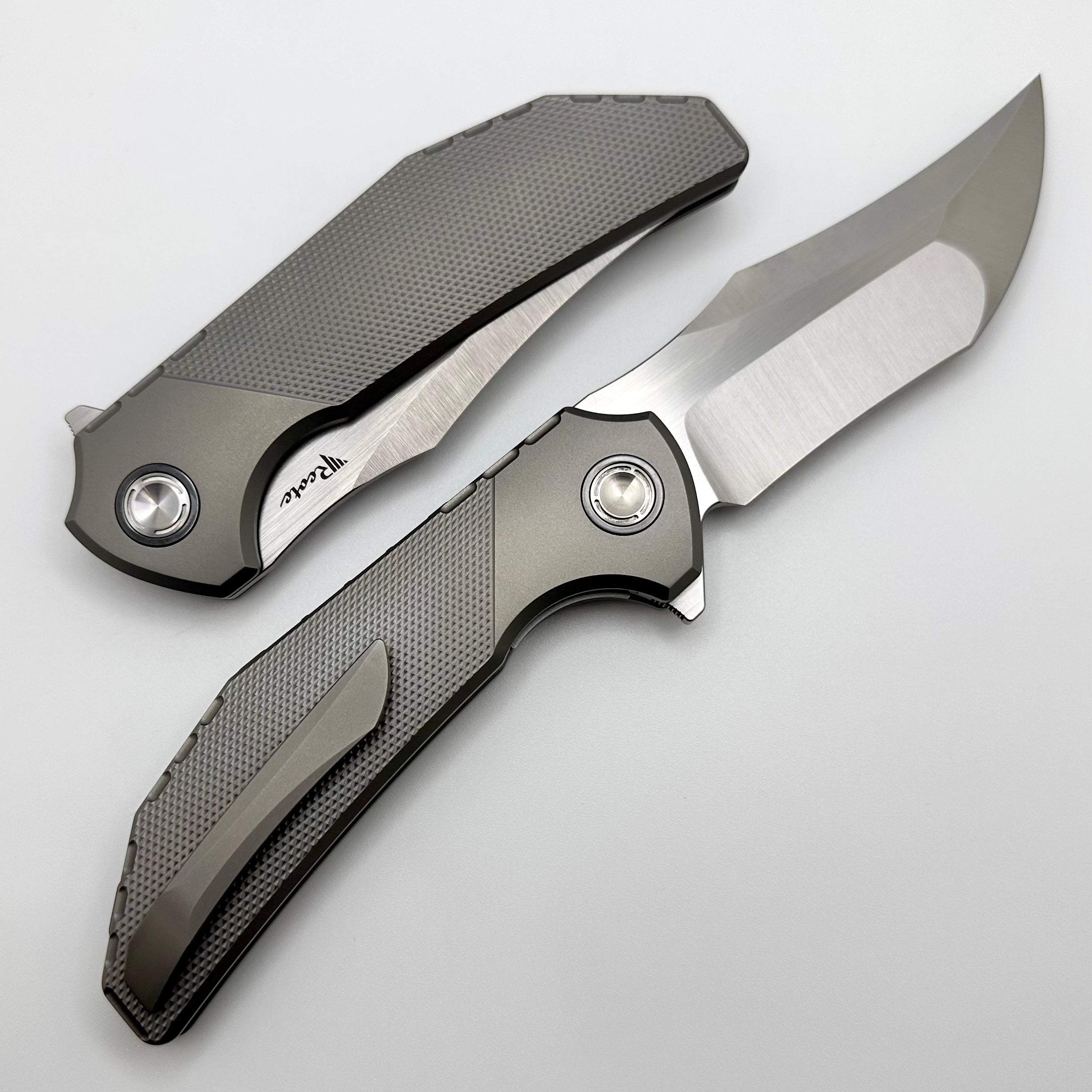 Reate Knives Tiger Diamond Milled Titanium & Compound Ground M390