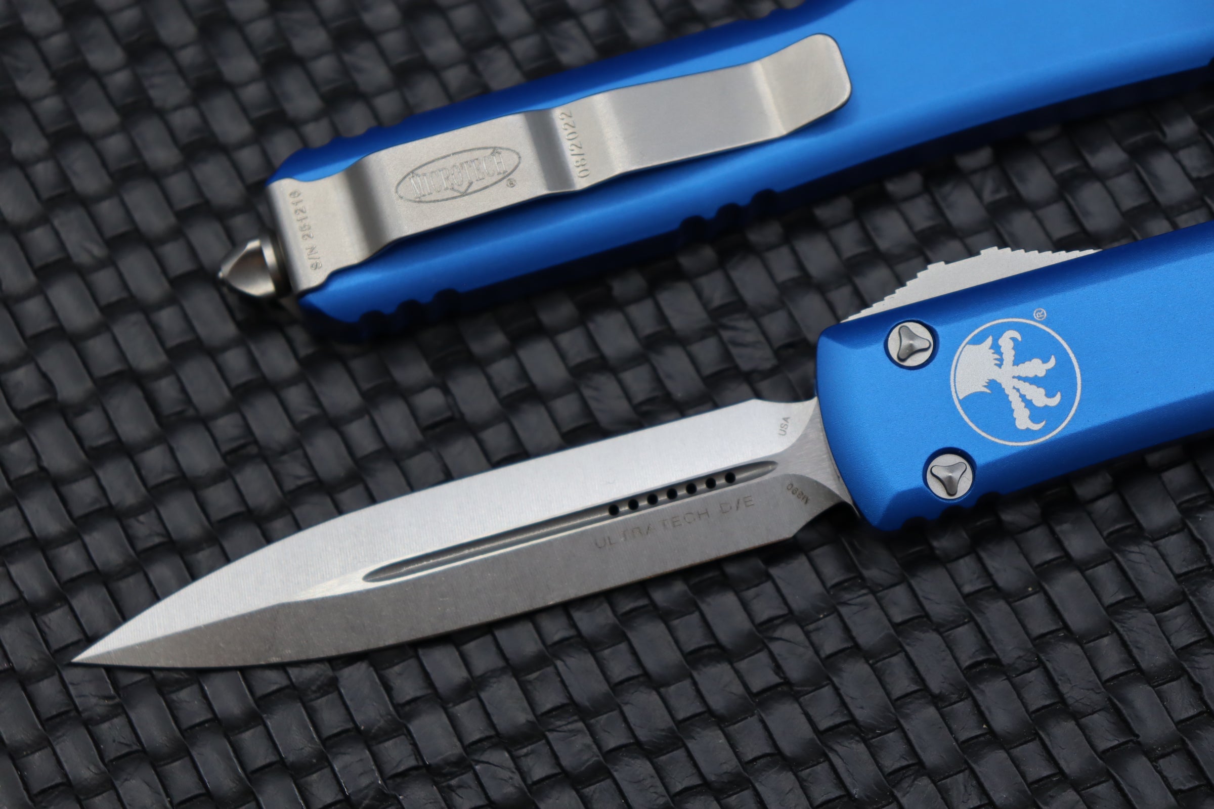 Microtech Ultratech Double Edge Stonewash & Blue 122-10BL