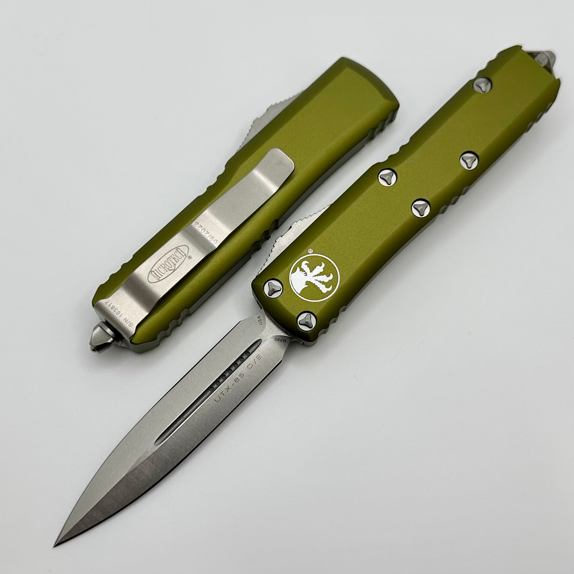 Microtech UTX-85 Double Edge Stonewash Standard & OD Green 232-10OD