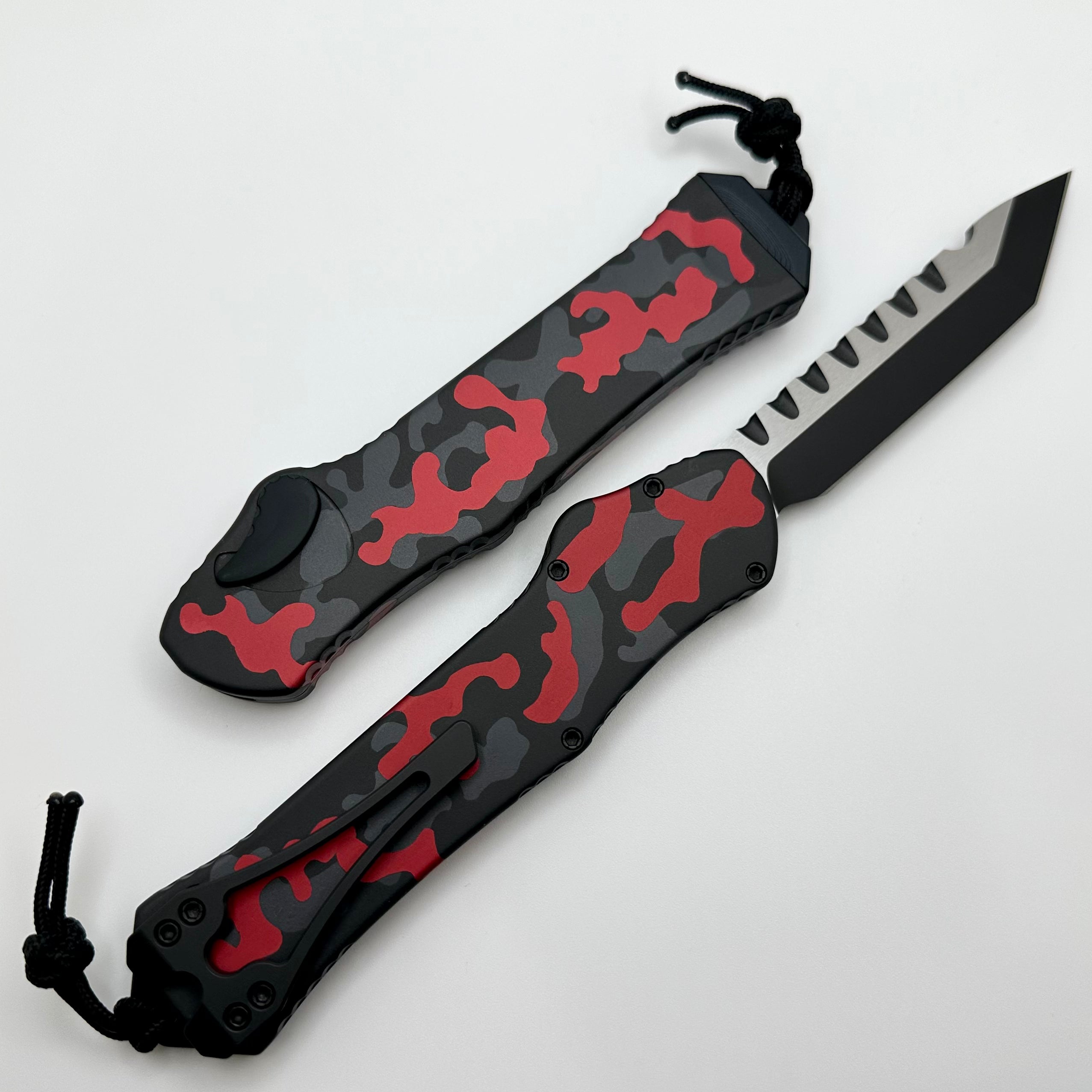 Heretic Hydra V3 Red Camo Aluminum Handle & Two Tone Cerakote Tanto MagnaCut H006-10A-RCAMO