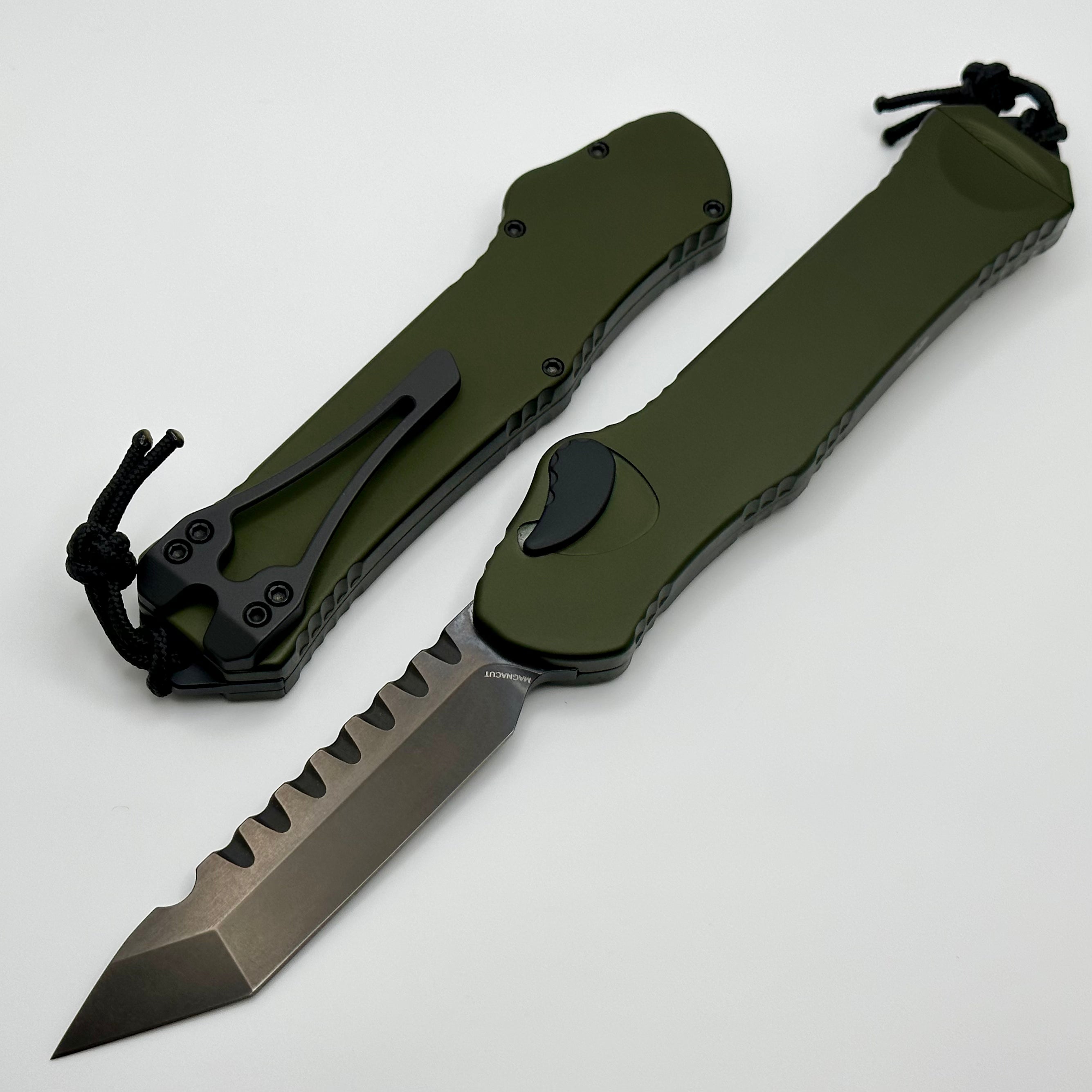 Heretic Hydra V3 OD Green Aluminum Handle & DLC Tanto MagnaCut H006-6A-GRN