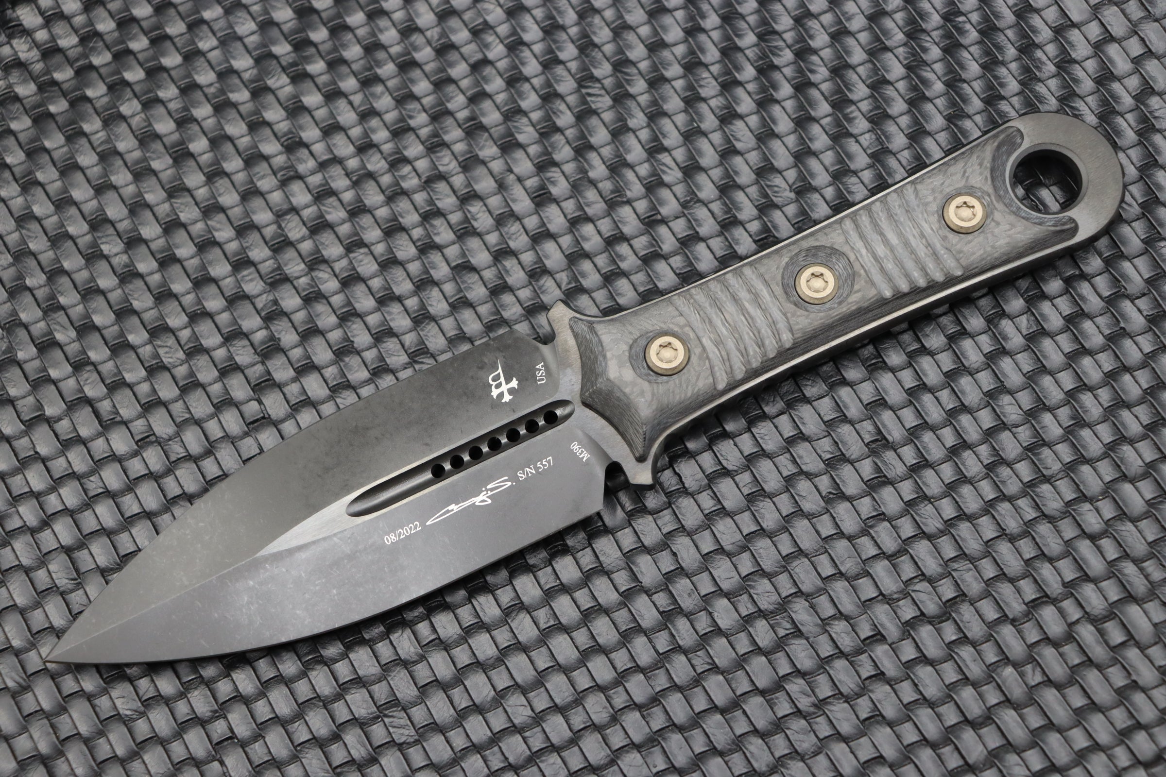 Microtech Knives & Borka Blades SBD DLC & Carbon Fiber 201-1DLCCFS