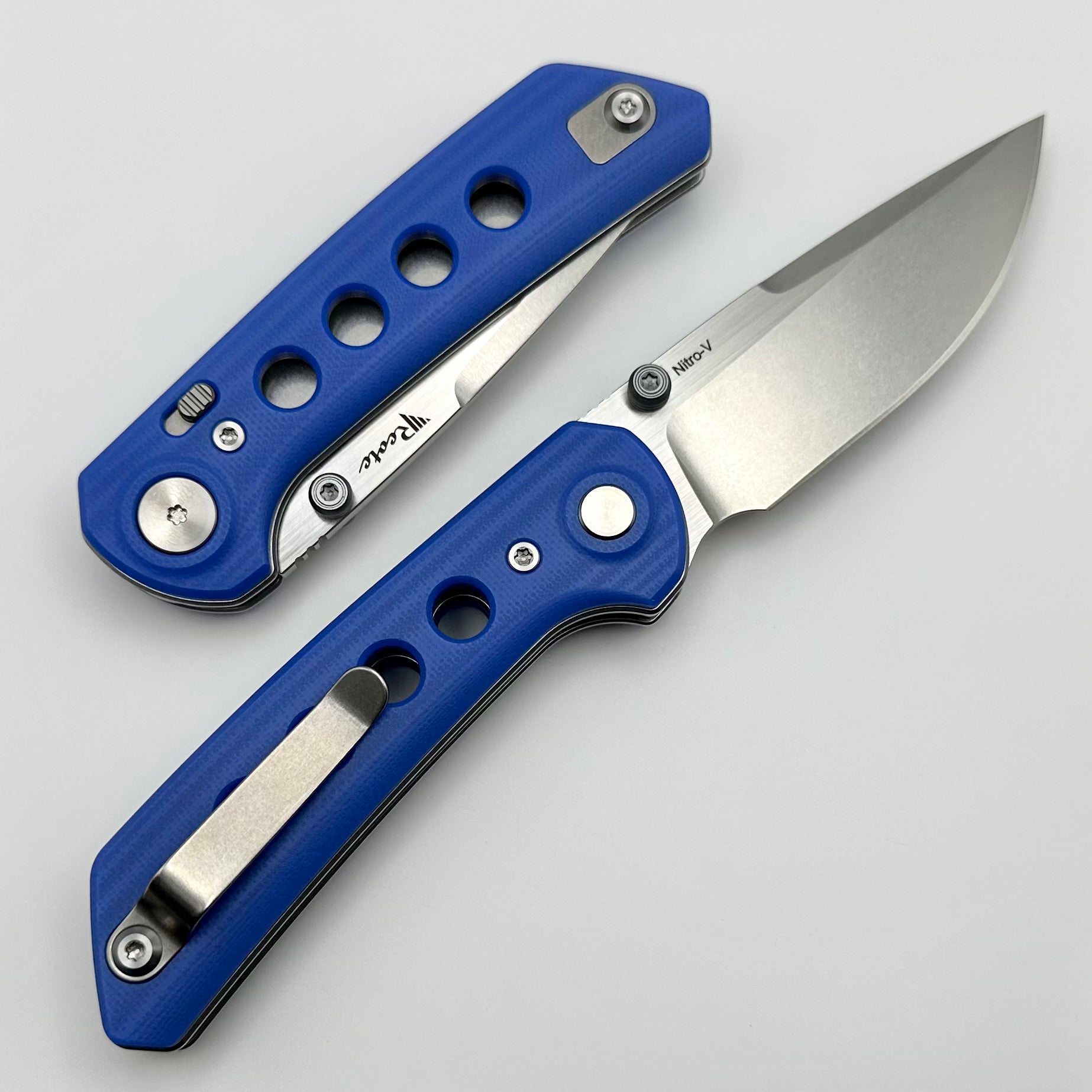 Reate Knives PL-XT Blue G-10 & Stonewash Nitro-V