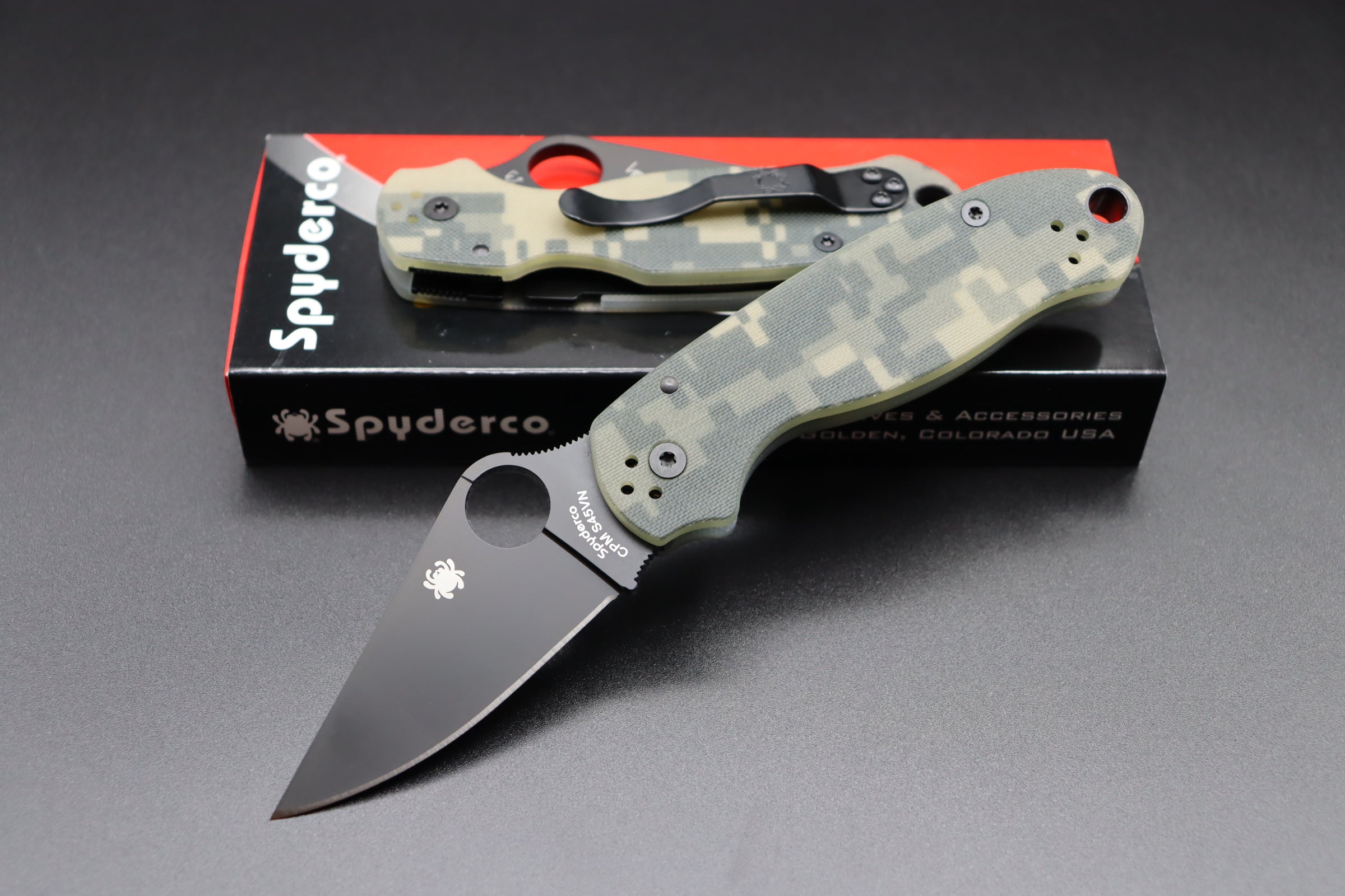 Spyderco Para 3 Camo G-10 & Black S45VN C223GPCMOBK