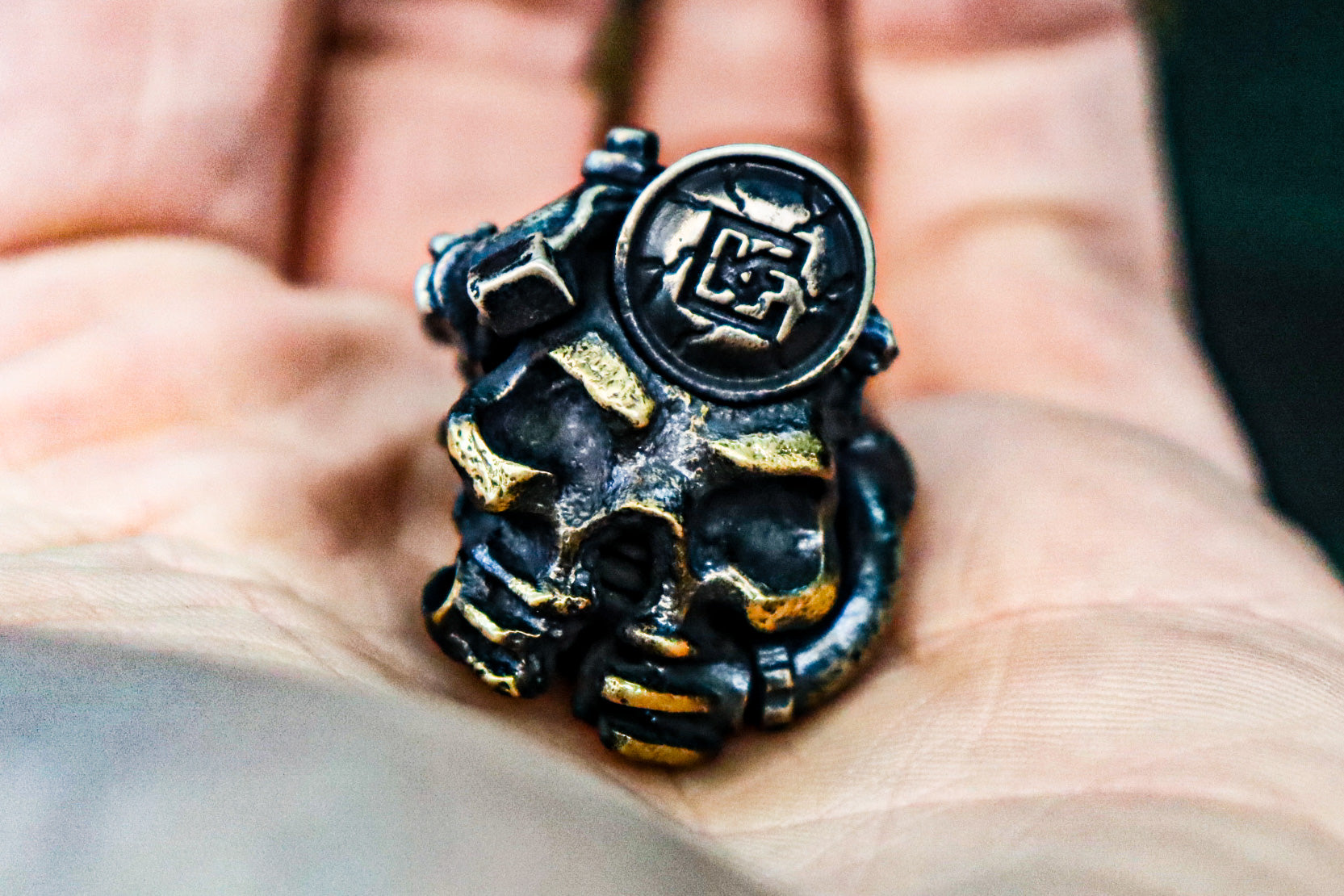 CKF Steampunk Skull Bead (bi-metal)