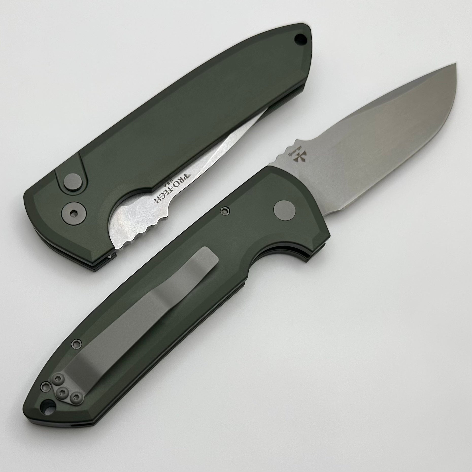 Pro-Tech Les George Rockeye Green Handle & Stonewash CPM-S35VN LG301-Green