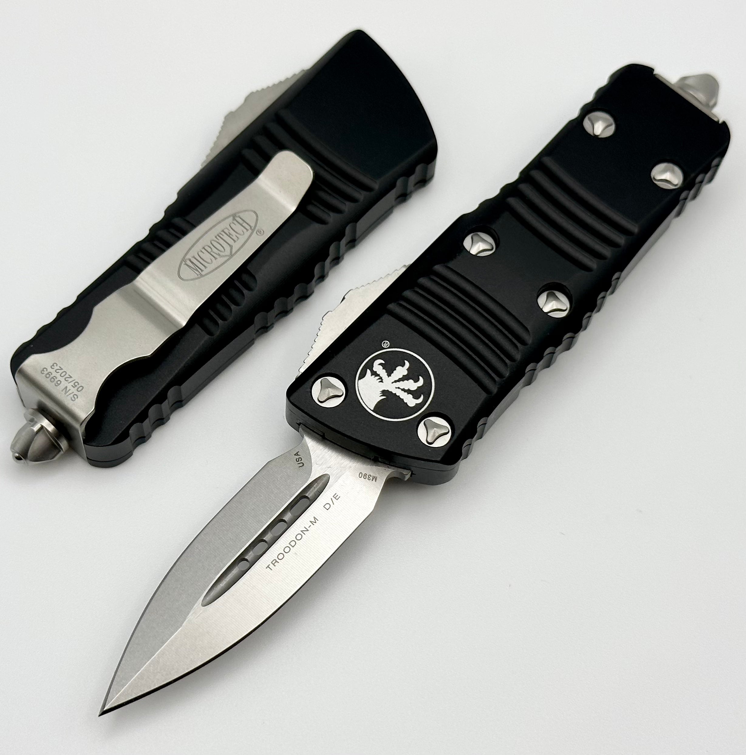 Microtech Mini Troodon Double Edge D/E Stonewash & Black 238-10