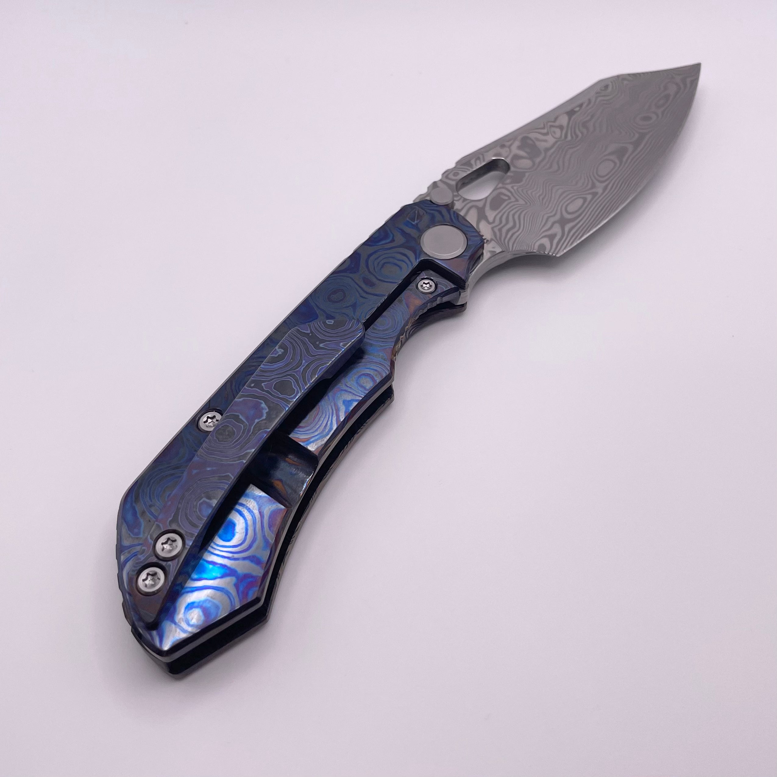 BLEMISH Custom Knife Factory Rotten Design Evo 4.0 Zircuti Handles & Damasteel