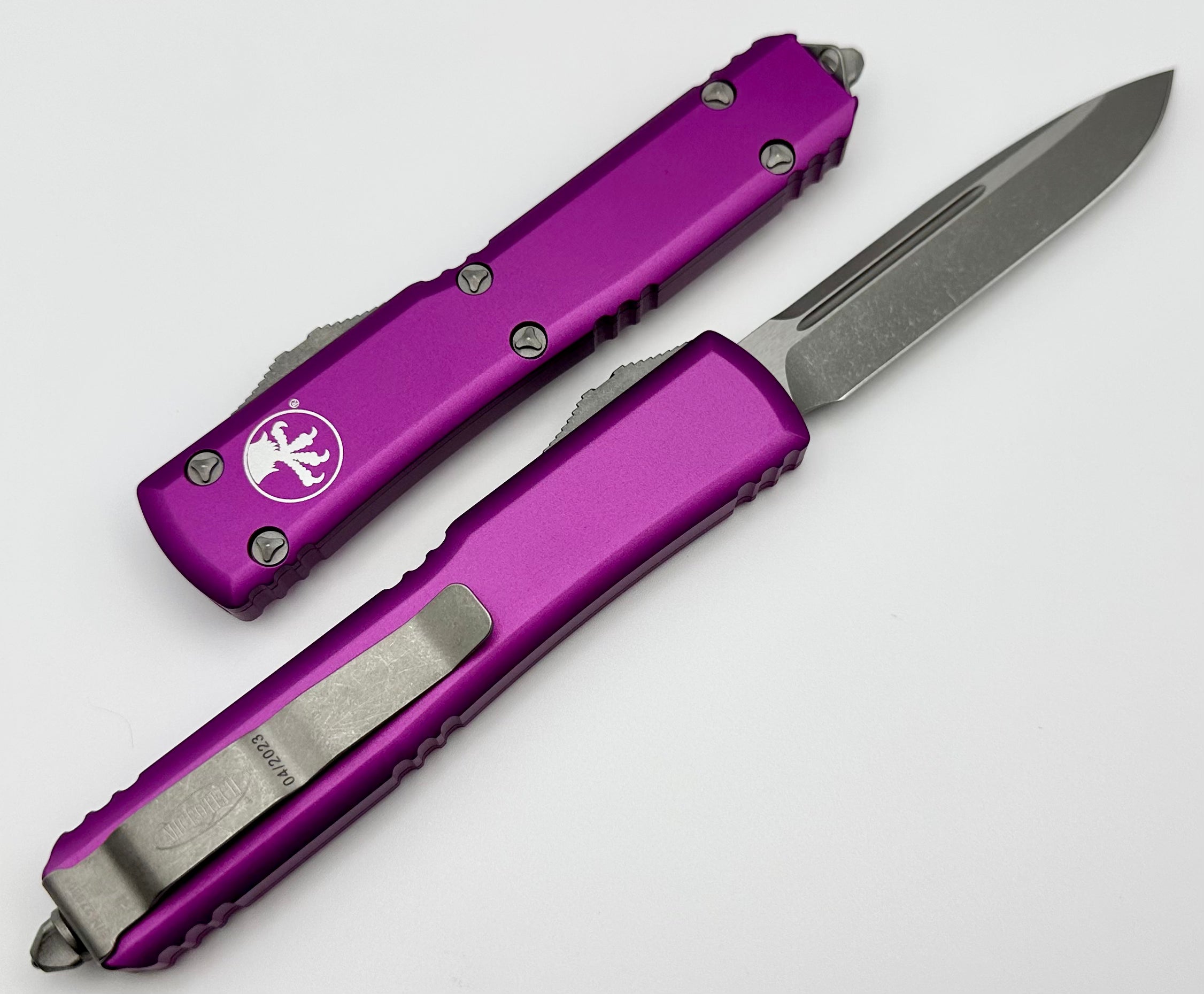 Microtech Ultratech Single Edge Apocalyptic Standard & Violet 121-10APVI