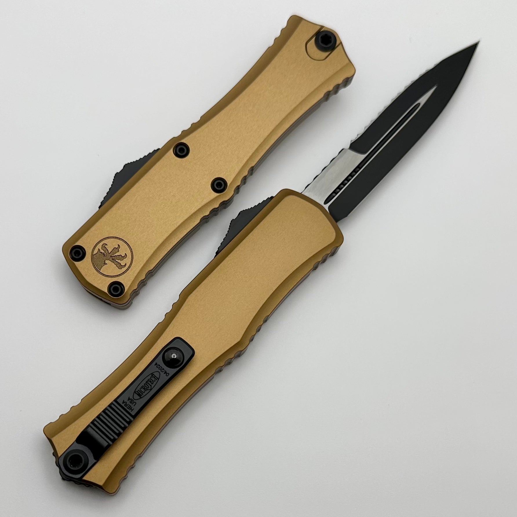 Microtech Knives Mini Hera Tan w/ Full Serrated Bayonet M390MK 1701M-3TA