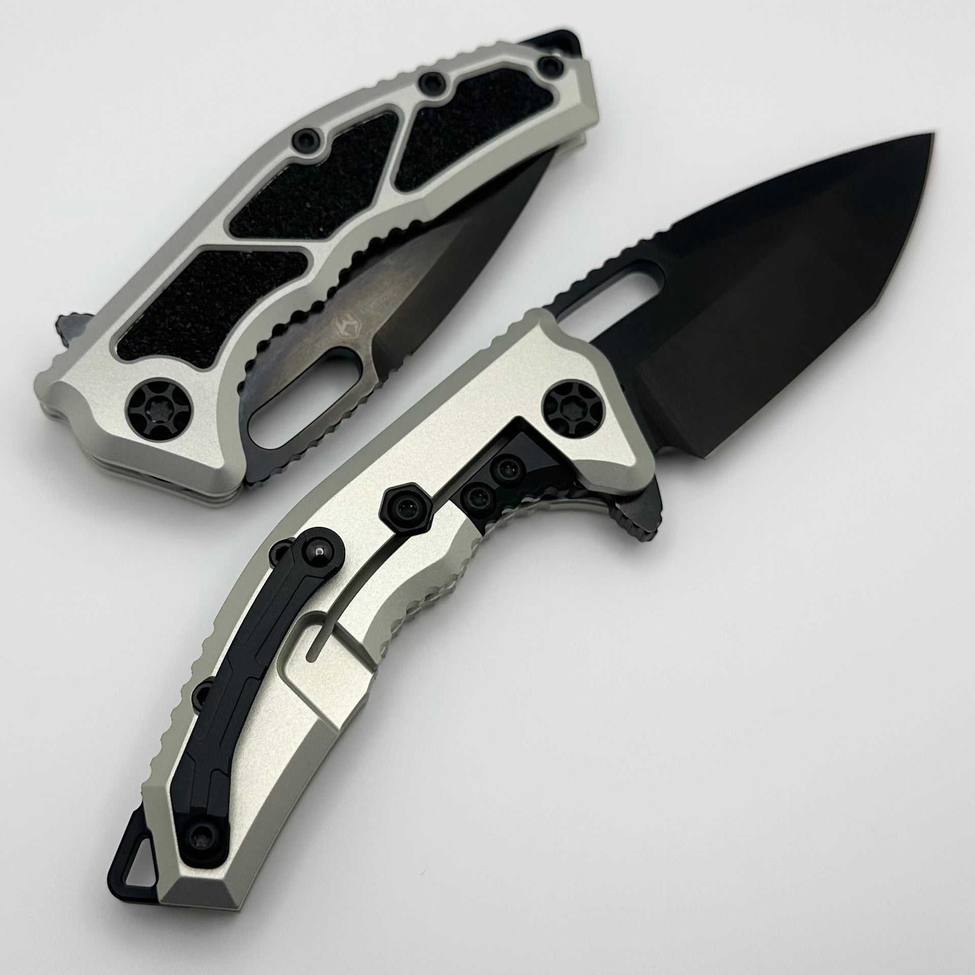 Heretic Knives Medusa Manual Natural Aluminum Frame Lock w/ Grip Inlays & DLC MagnaCut H009-6A-NAT