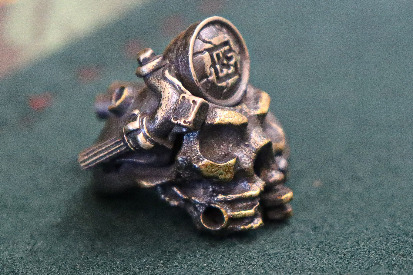 CKF Steampunk Skull Bead (bi-metal)