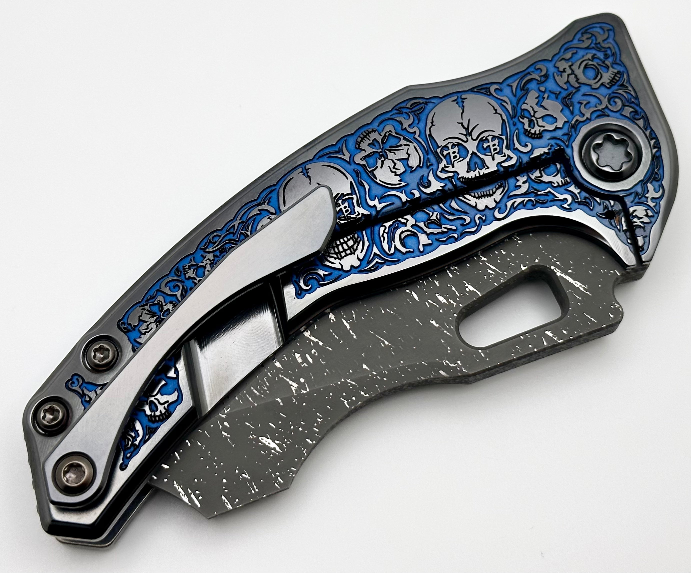 Borka Blades Mike Bond Shylock Blue/Black Hula Skulls & Guru Compound Grind