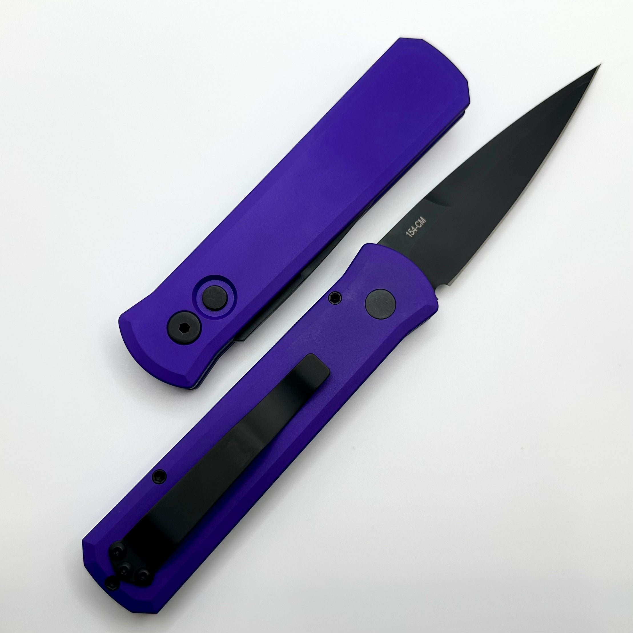 Pro-Tech Godson w/ Purple Handle & Black 154-CM Blade 721-PURP