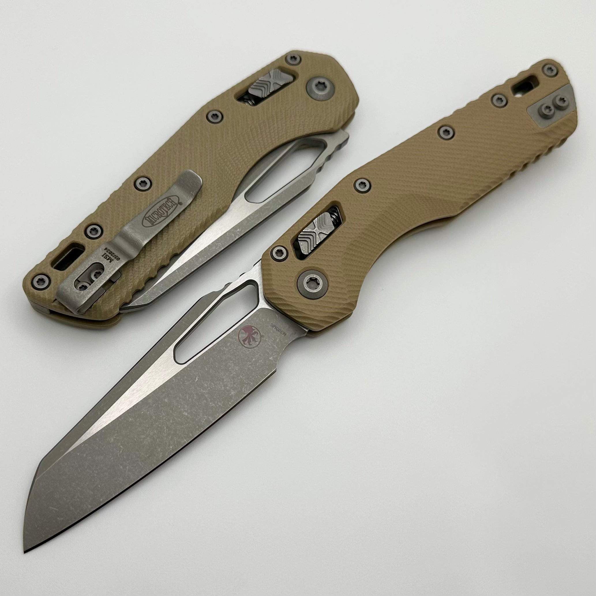 Microtech Knives MSI RAM LOK Tan Fluted G-10 & Apocalyptic M390MK 210-10APFLGTTA