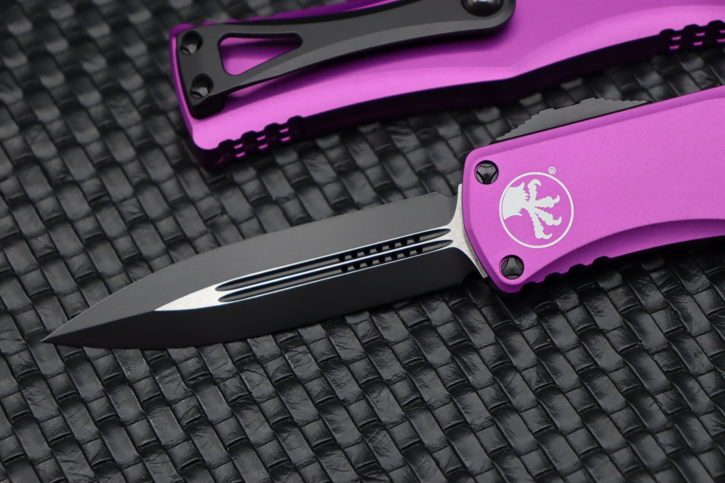 Microtech Hera Double Edge Black Standard & Violet 702-1VI