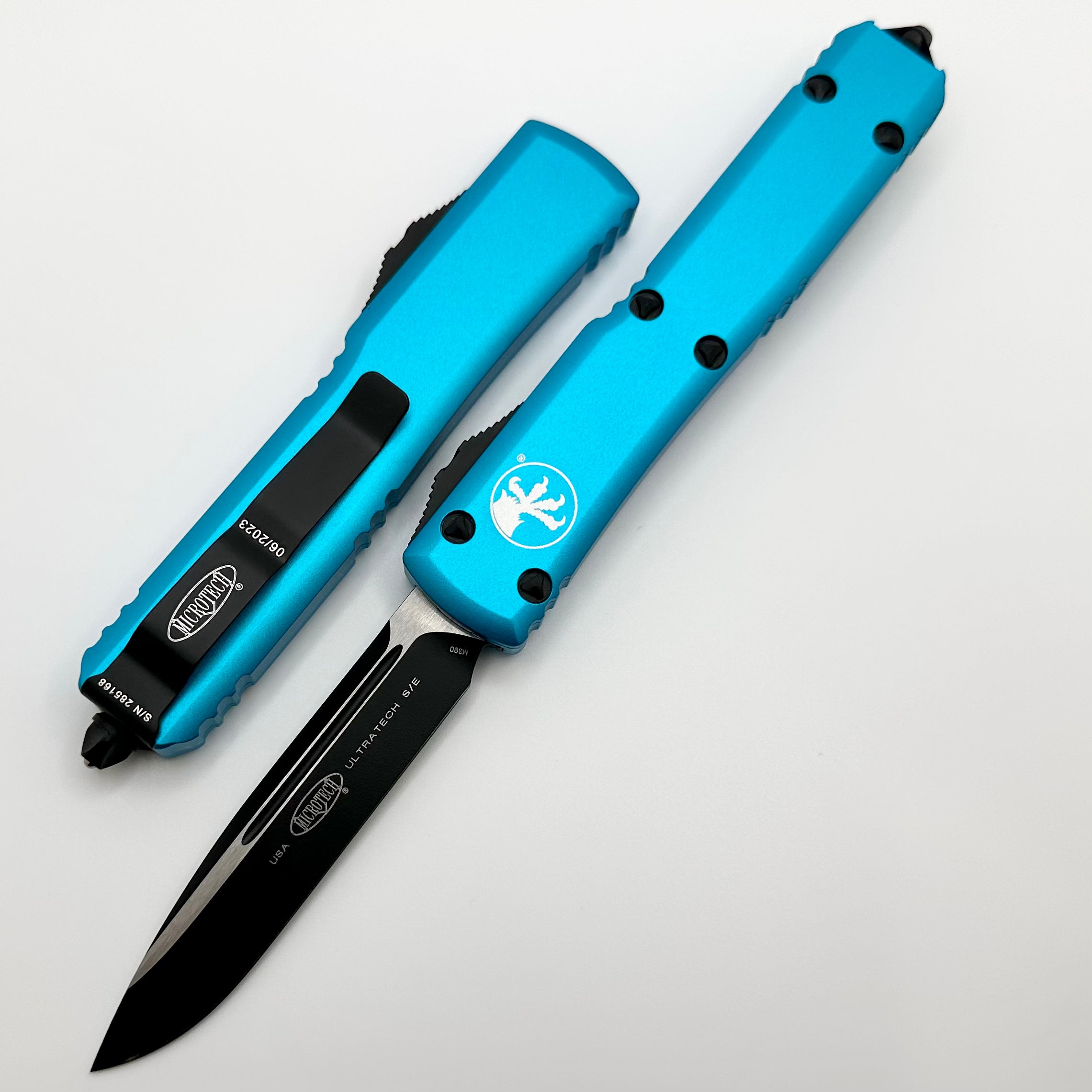 Microtech Ultratech Black Single Edge & Turquoise 121-1TQ