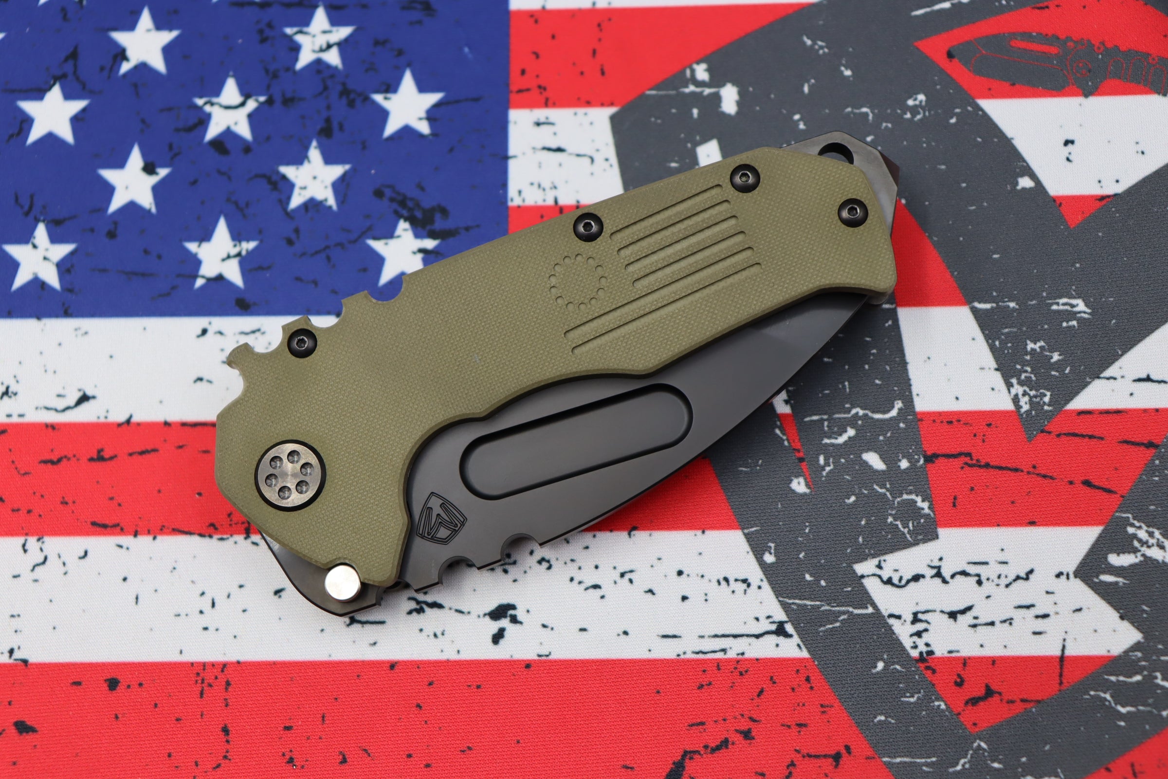 Medford Scout M/P Praetorian OD Green G10 & PVD D2 Blade w/ PVD Hardware/Clip/Breaker