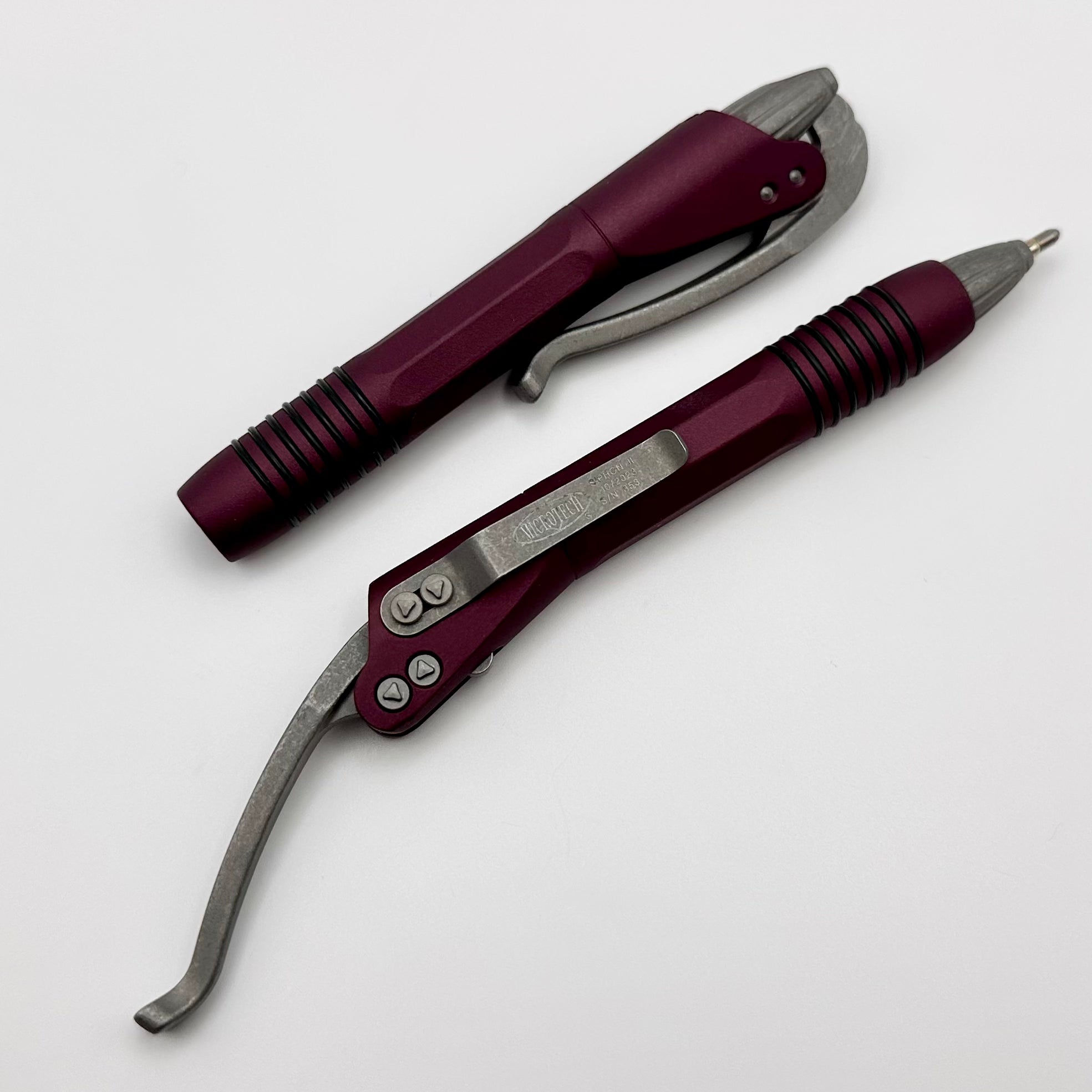 Microtech Siphon II Pen Black Cherry Stainless Steel 401-SS-BCAP