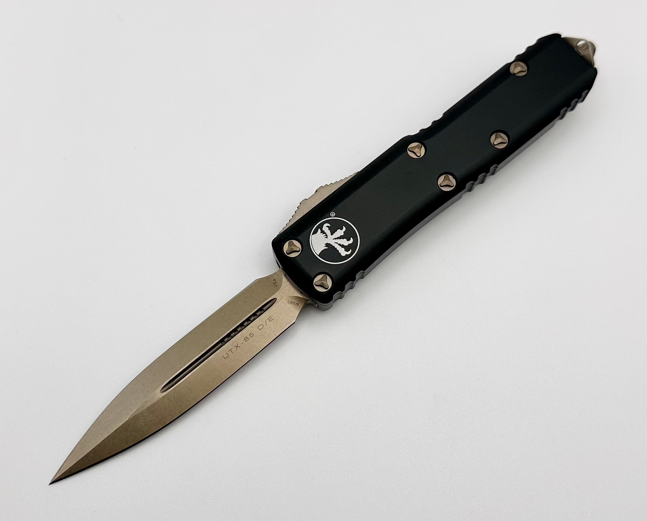 Microtech UTX-85 Black & Double Edge Bronze Standard 232-13